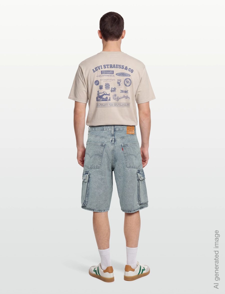 Levi's® - 478 BAGGY CARGO SHORTS MY POCK - cargo shorts - light indigo - worn ins - 4