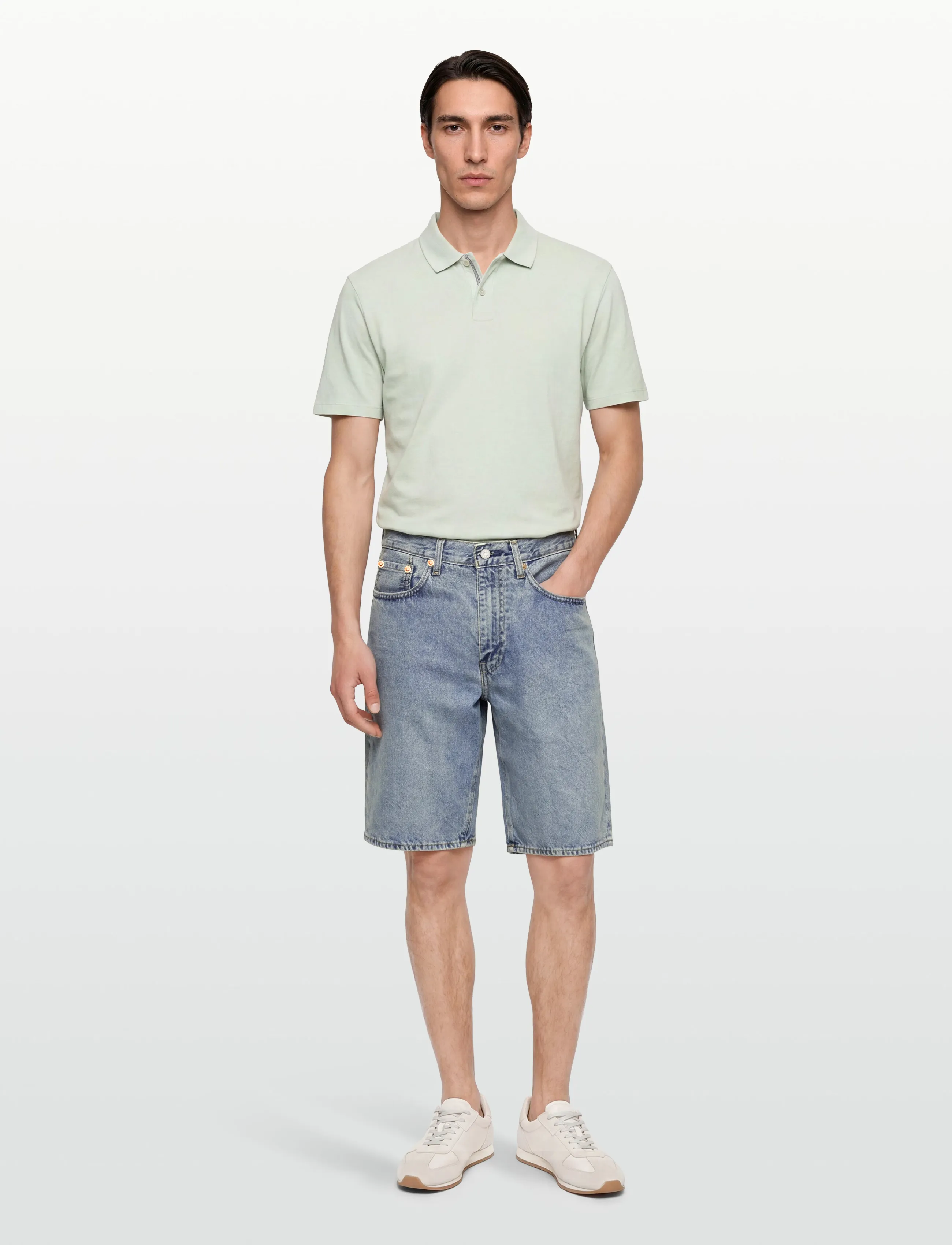 Levi's® 478 BAGGY SHORTS MY POCKETS FU - Denim shorts - LIGHT INDIGO - WORN IN / blue