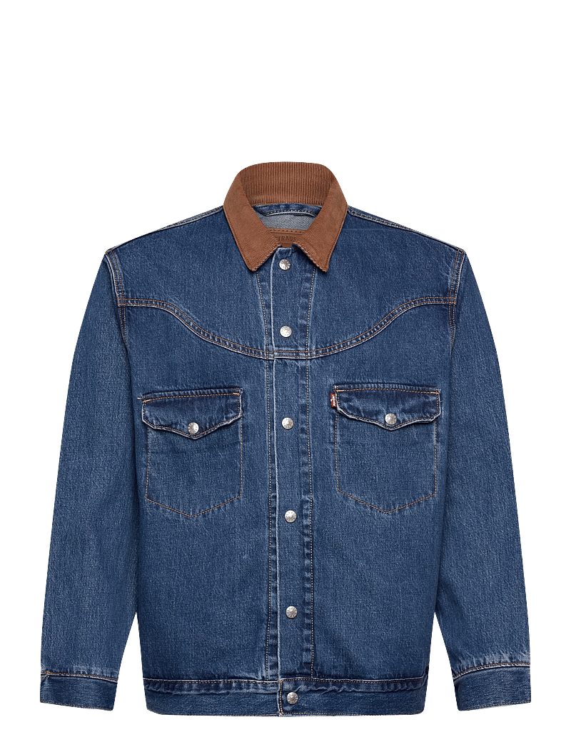 Levi's® - WESTERN SHORTHORN TRK NORTH AC - vestes en jean non doublées - dark indigo - worn in - 1