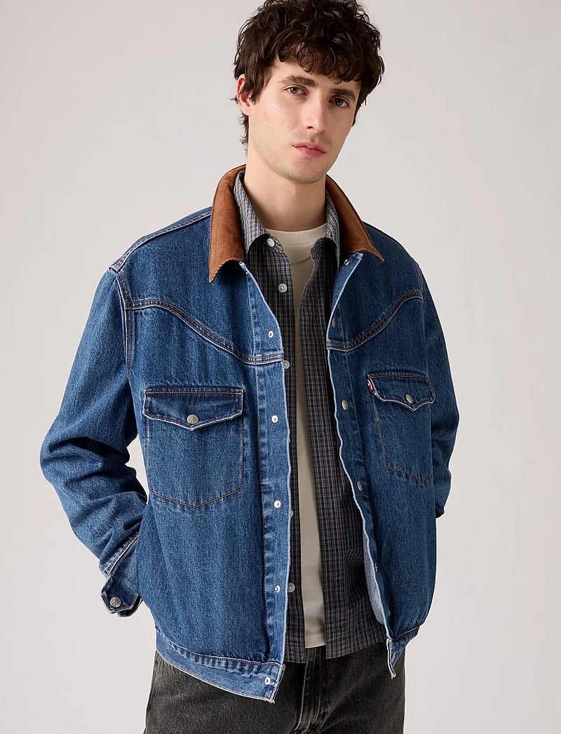 Levi's® - WESTERN SHORTHORN TRK NORTH AC - vestes en jean non doublées - dark indigo - worn in - 0