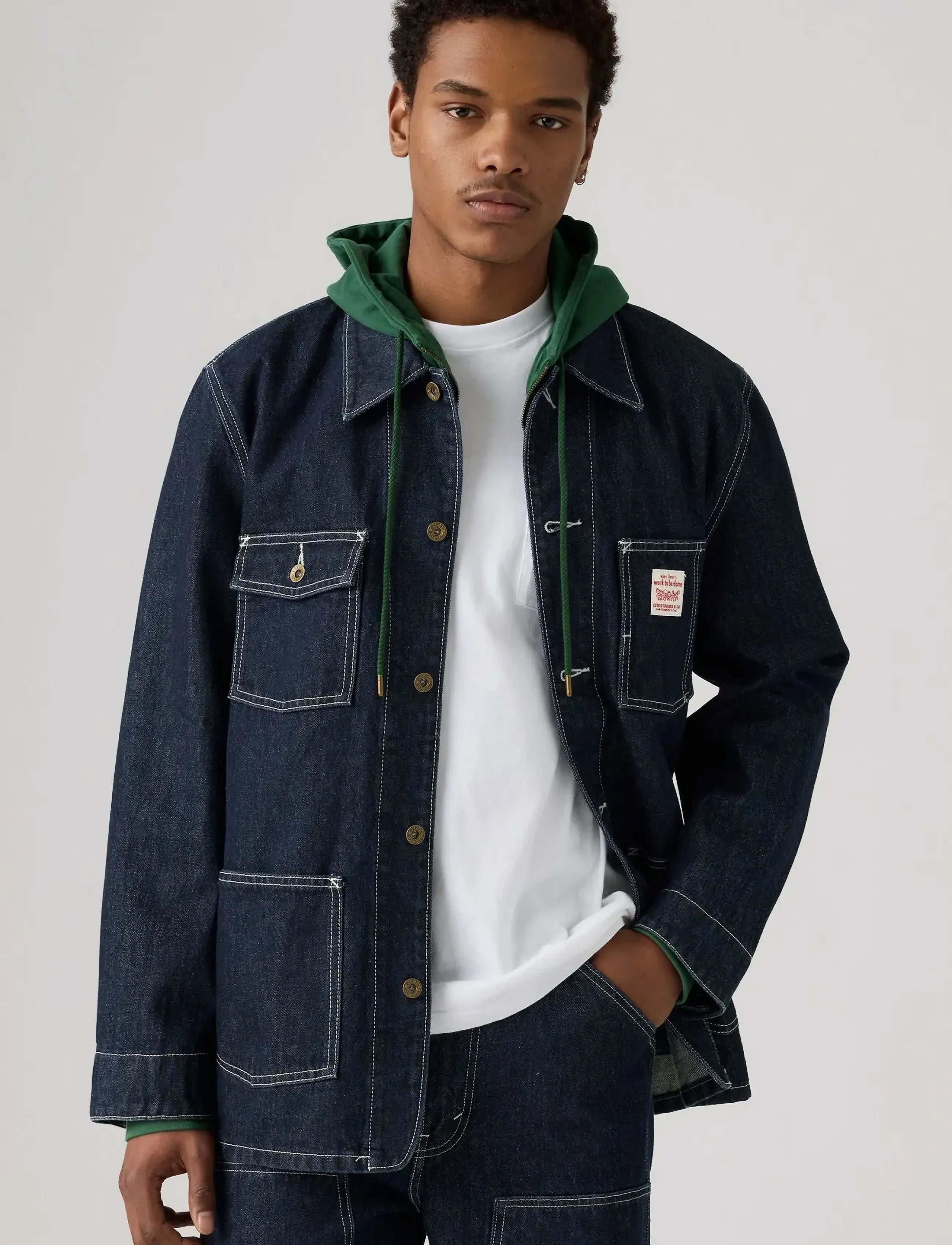 Levi's Berkley Chore Coat Mornin Clas, S, Navy, Denim > Unlined Denim Jackets, Herre