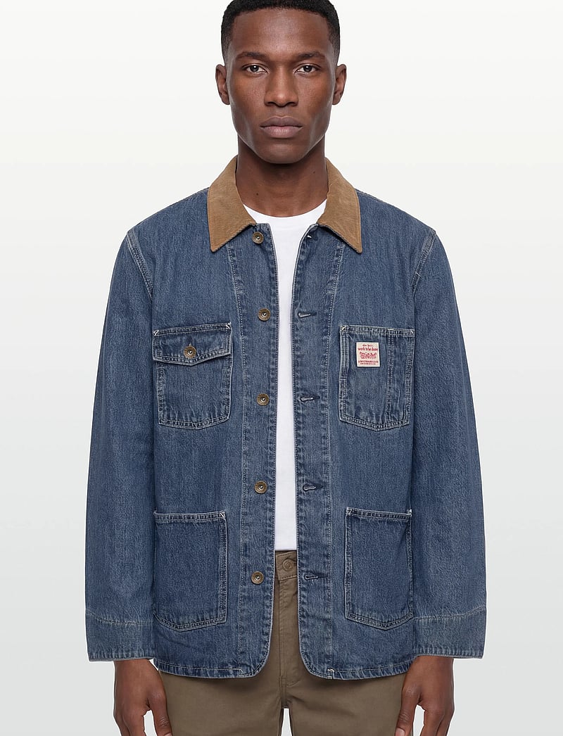 Levi's® - BERKLEY CHORE COAT SUNBURNT CH - cienkie płaszcze - med indigo - worn in - 4