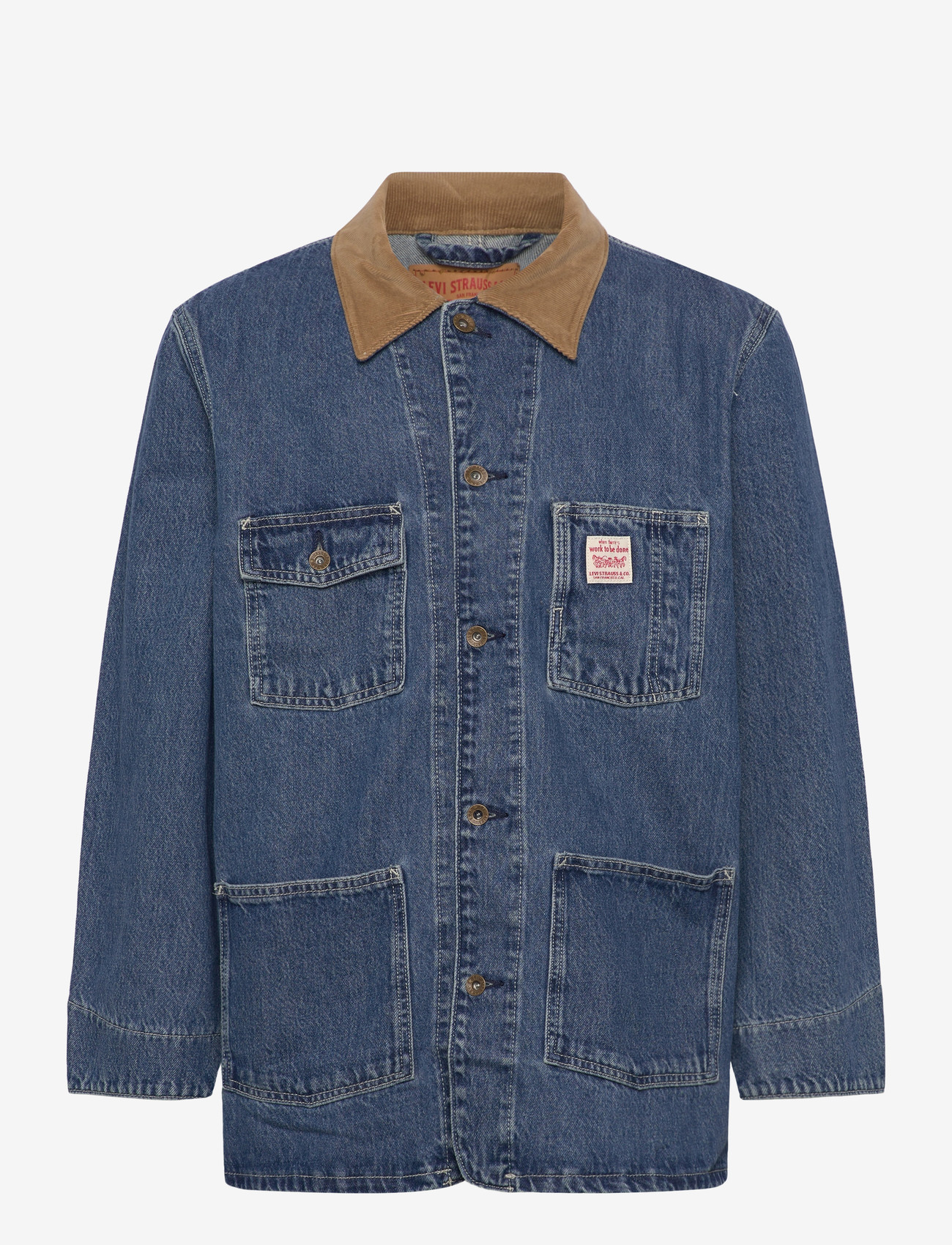 Levi's® - BERKLEY CHORE COAT SUNBURNT CH - unlined denim jackets - med indigo - worn ins - 1