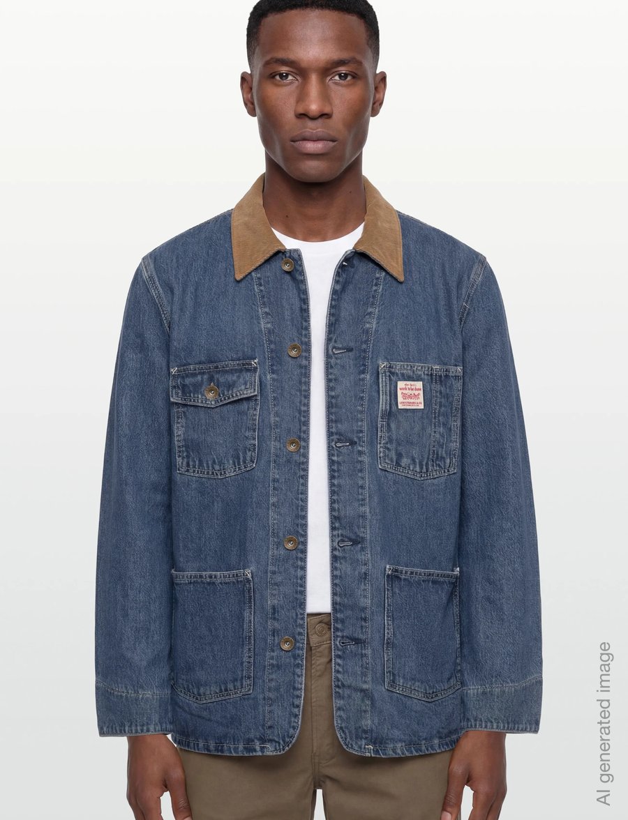 Levi's® - BERKLEY CHORE COAT SUNBURNT CH - ofodrade jeansjackor - med indigo - worn ins - 4
