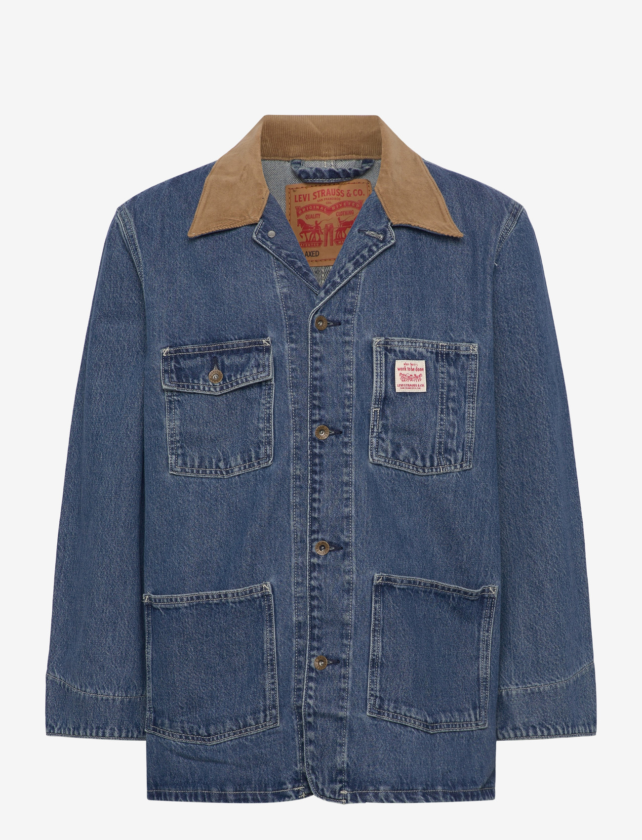 Levi's® - BERKLEY CHORE COAT SUNBURNT CH - unlined denim jackets - med indigo - worn ins - 3