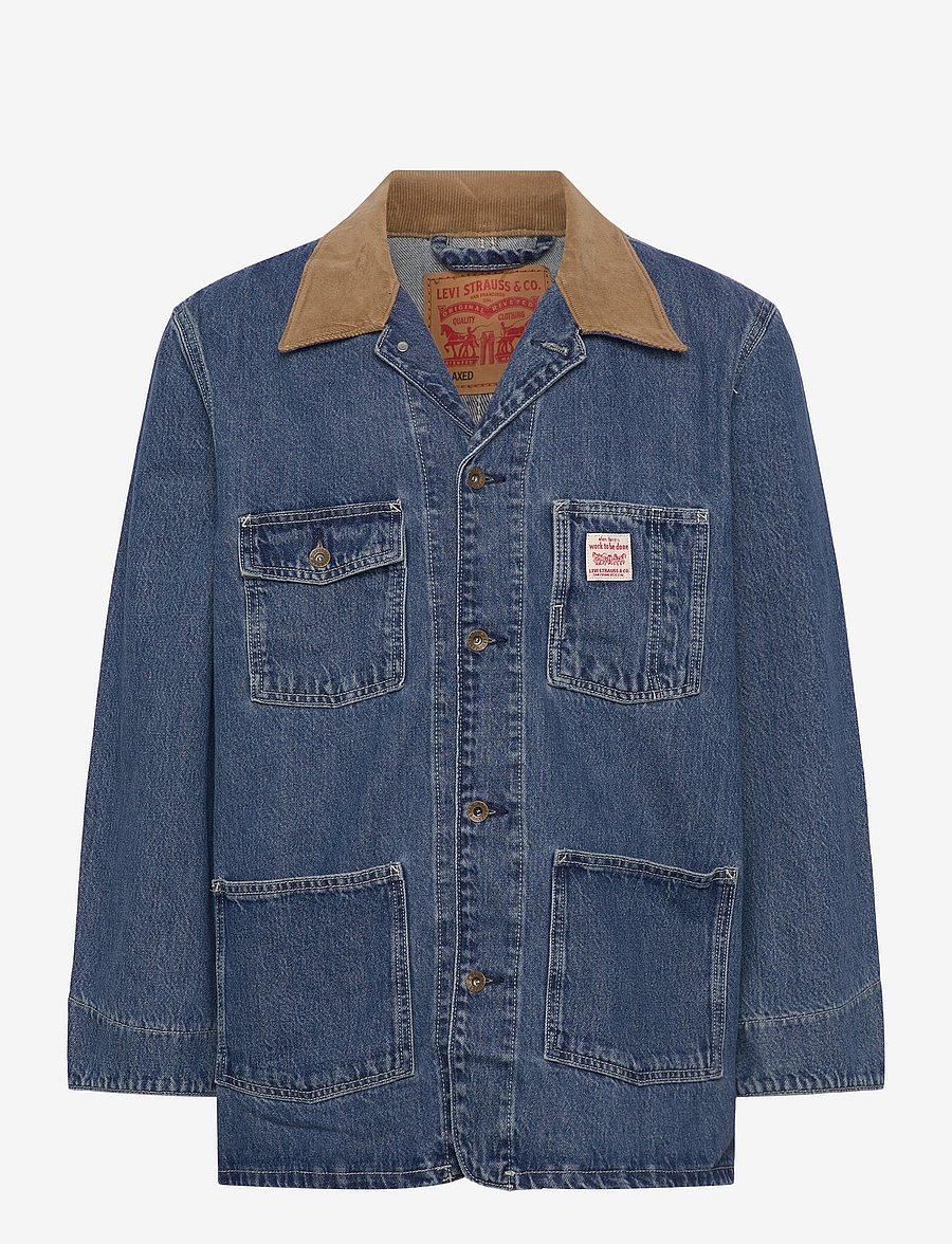 Levi's® - BERKLEY CHORE COAT SUNBURNT CH - unlined denim jackets - med indigo - worn ins - 3