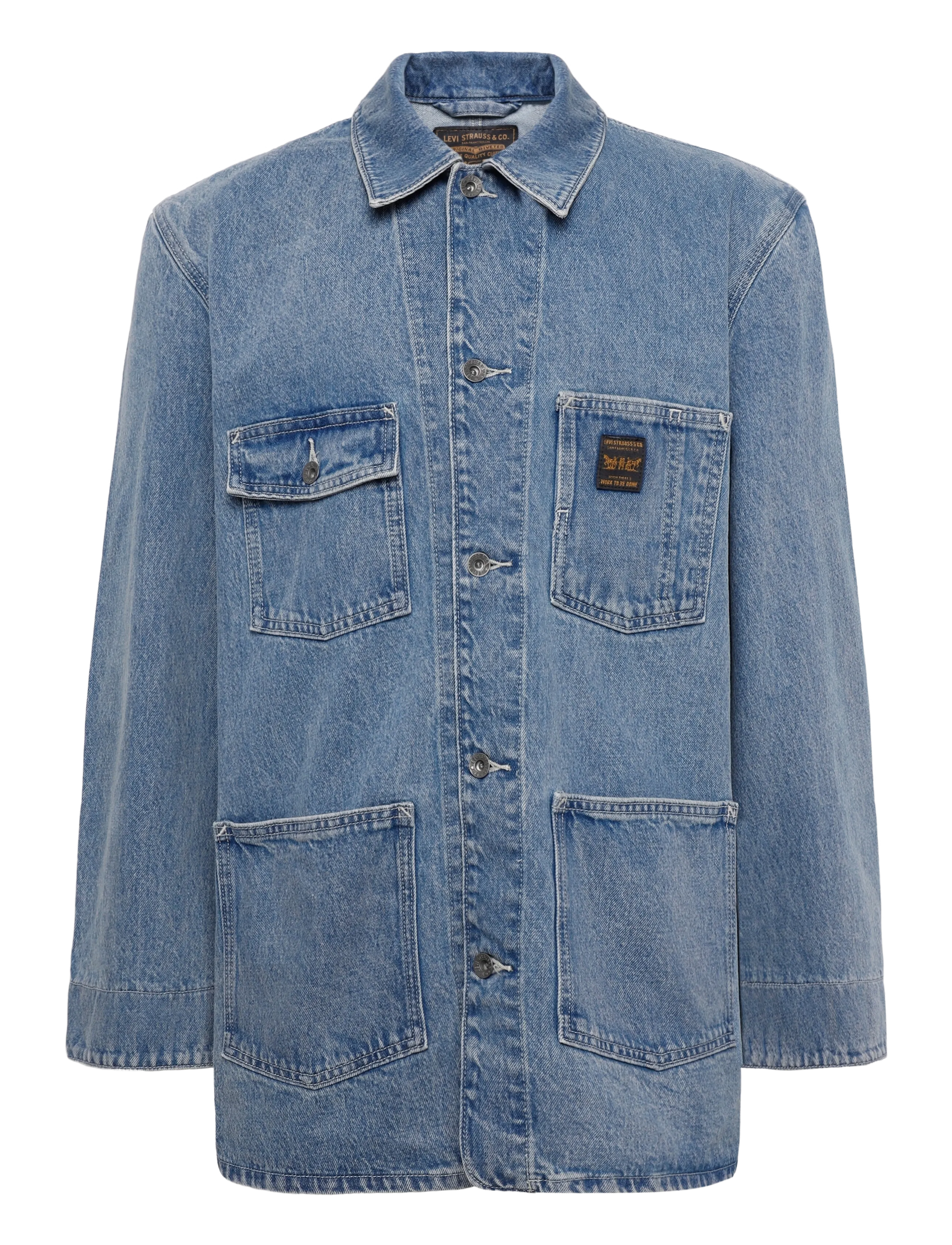 Levi's® - BERKLEY CHORE COAT DUCK DIVING - ungefütterte denimjacken - light indigo - worn in - 1