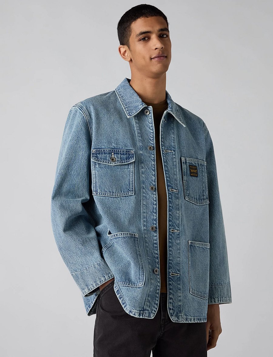 Levi's® - BERKLEY CHORE COAT DUCK DIVING - ungefütterte denimjacken - light indigo - worn in - 0