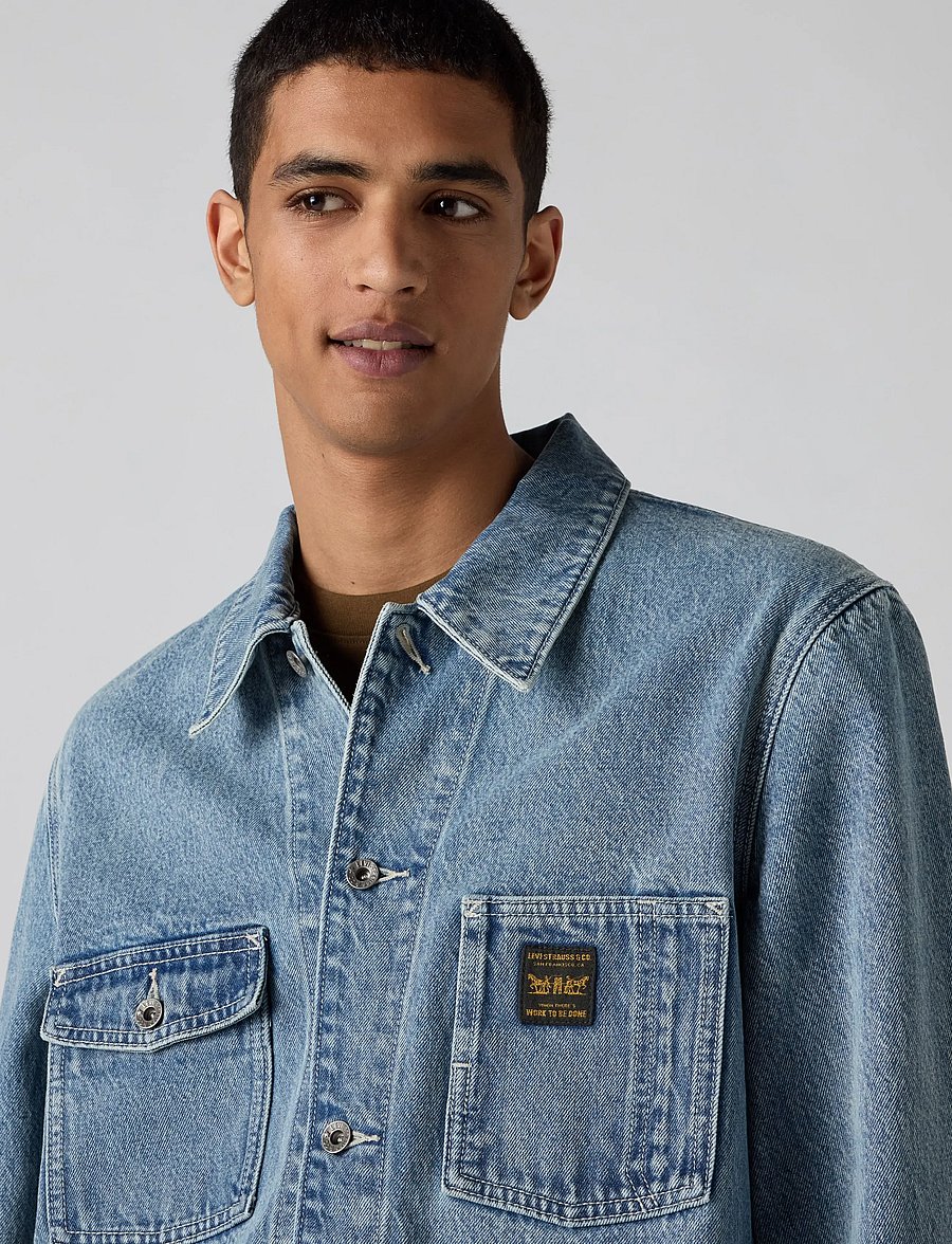 Levi's® - BERKLEY CHORE COAT DUCK DIVING - ungefütterte denimjacken - light indigo - worn in - 5