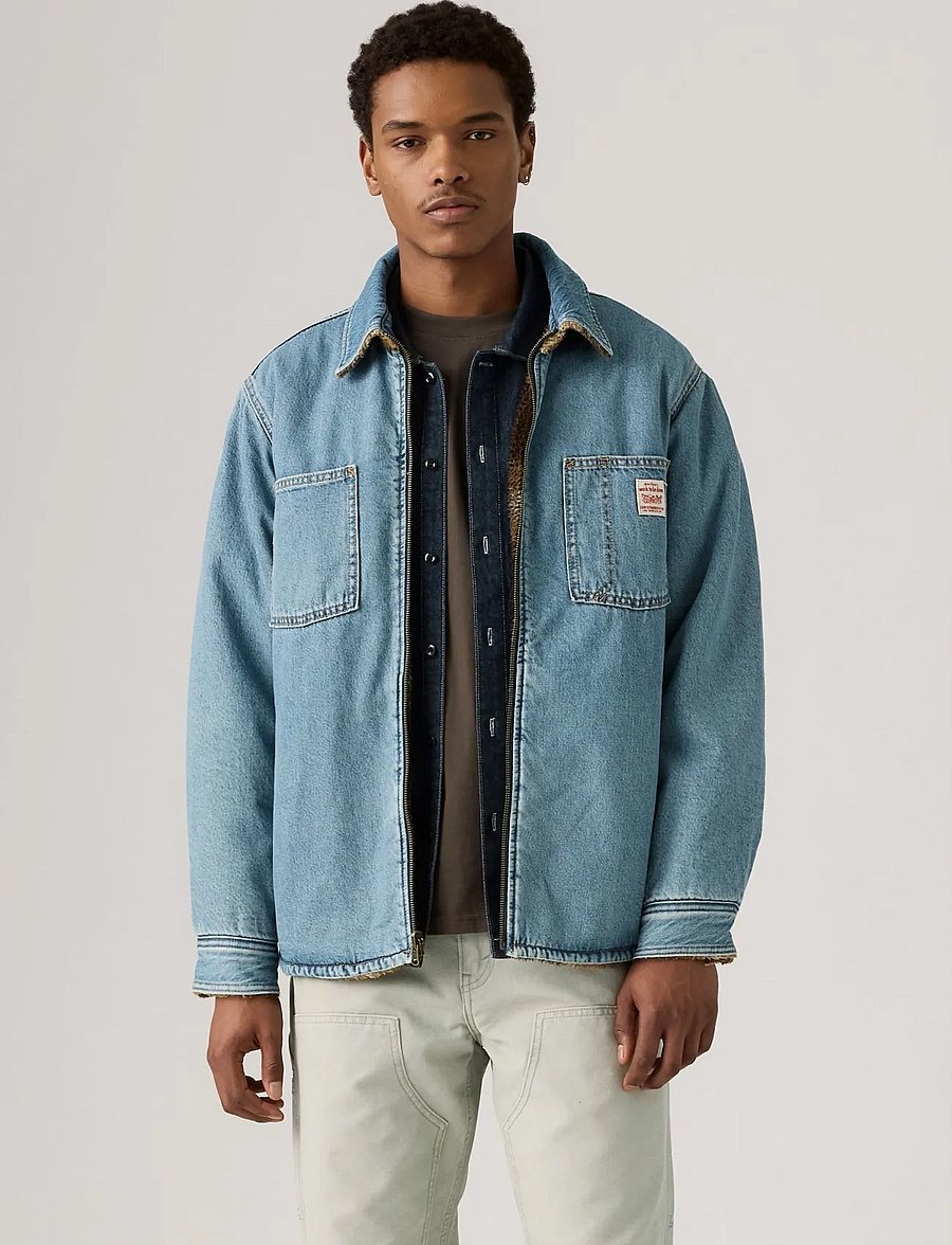 Levi's® - FWW REVERSIBLE SHACKET EARLY M - voodriga teksatagid - light indigo - flat finis - 4