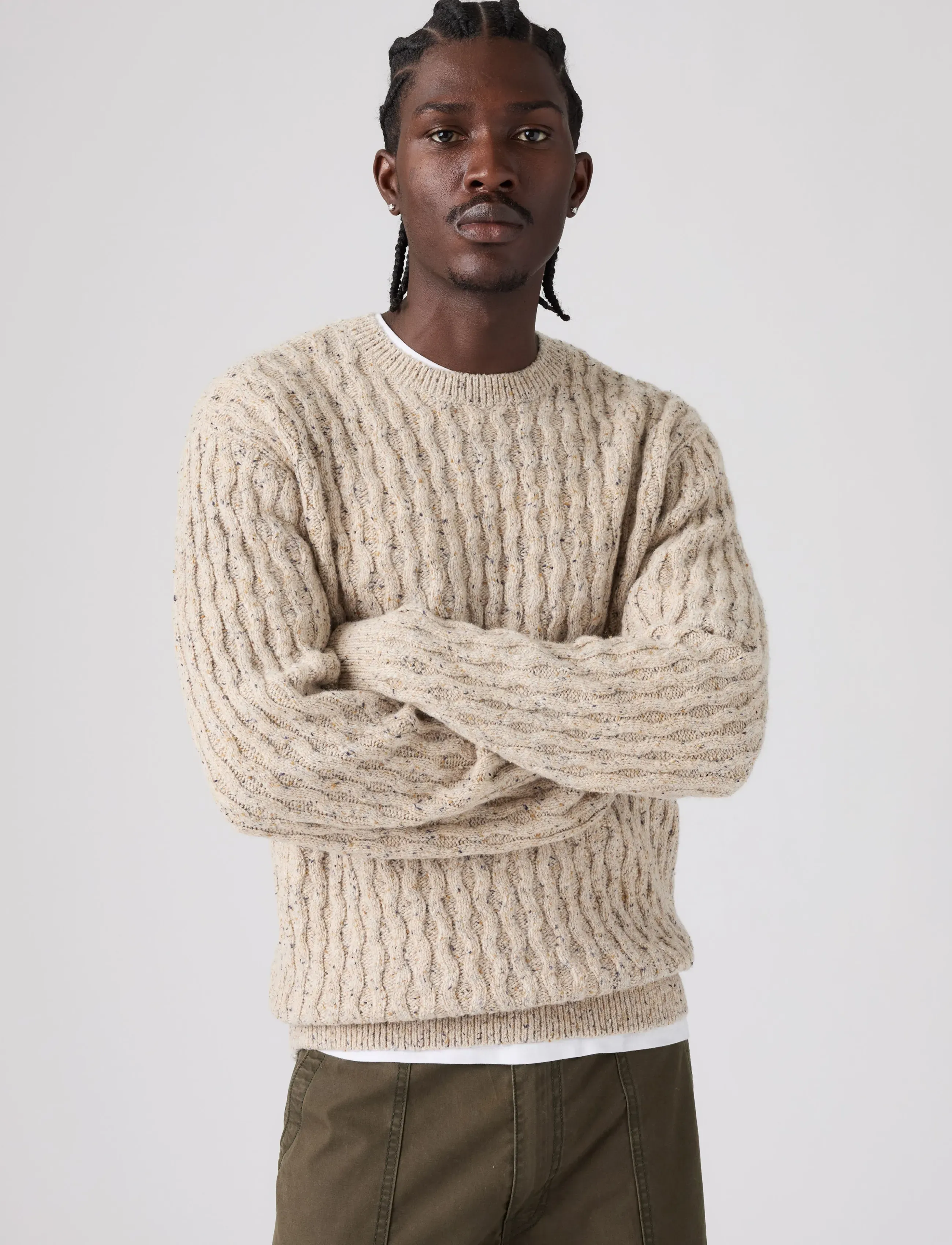 Levi's® - PRESIDIO CREW NEPS BRINDLE SWE - Ümara kaelusega - browns - 0