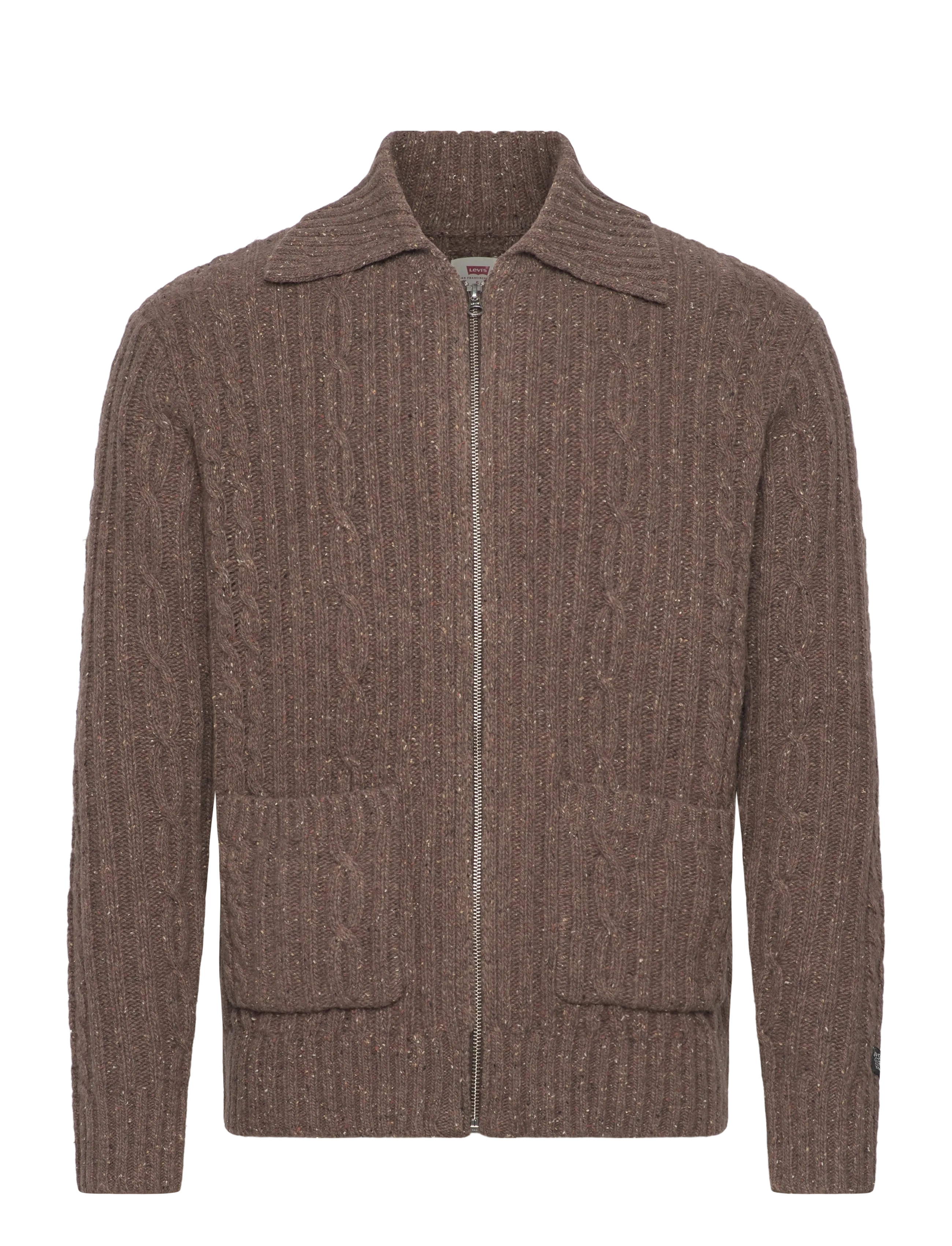Levi's® TELEGRAPH ZIP CARDIGAN WALNUT - Pullover mit durchgehendem Reißverschluss - NEUTRALS / brown