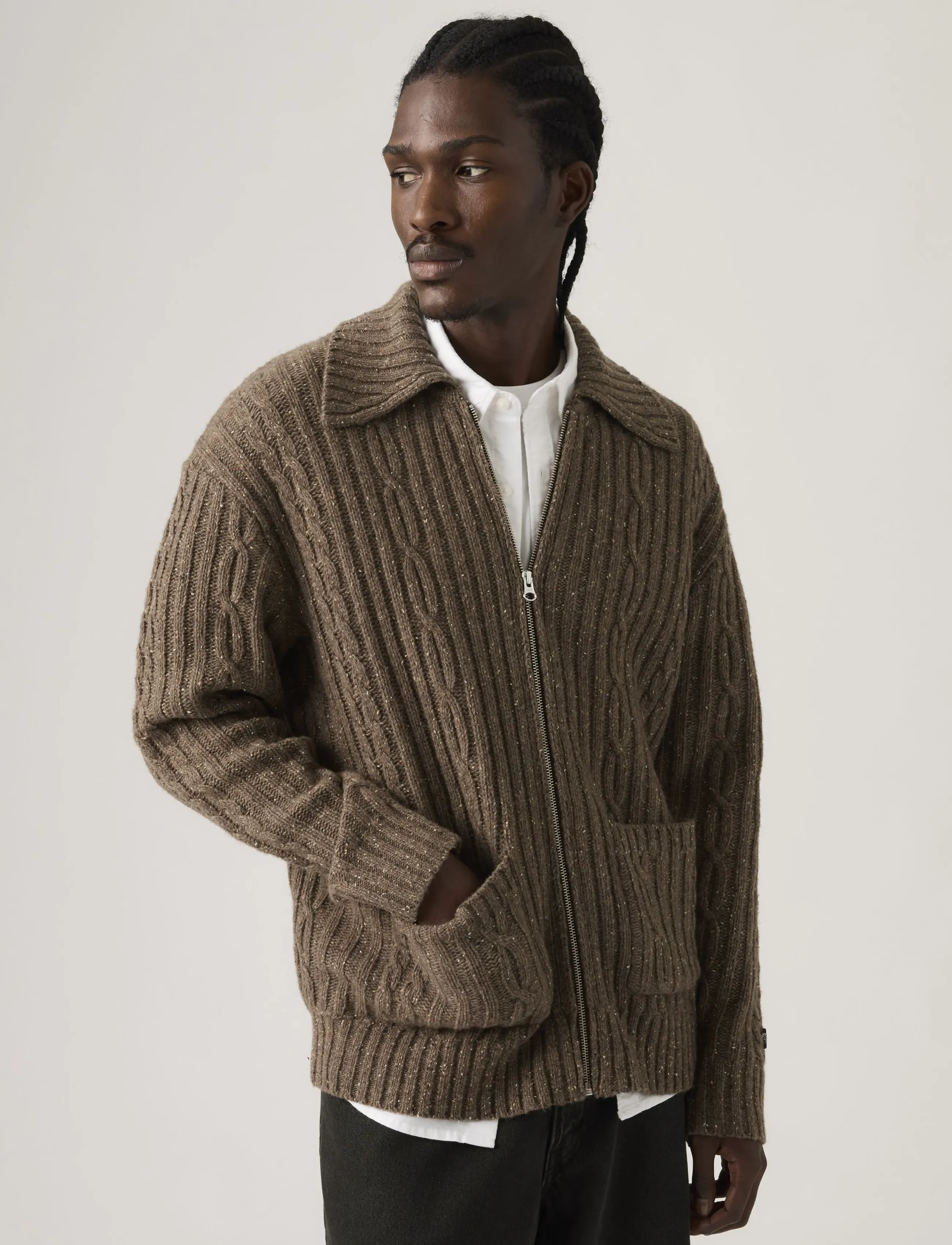 Levi's® - TELEGRAPH ZIP CARDIGAN WALNUT - strickmode - neutrals - 5