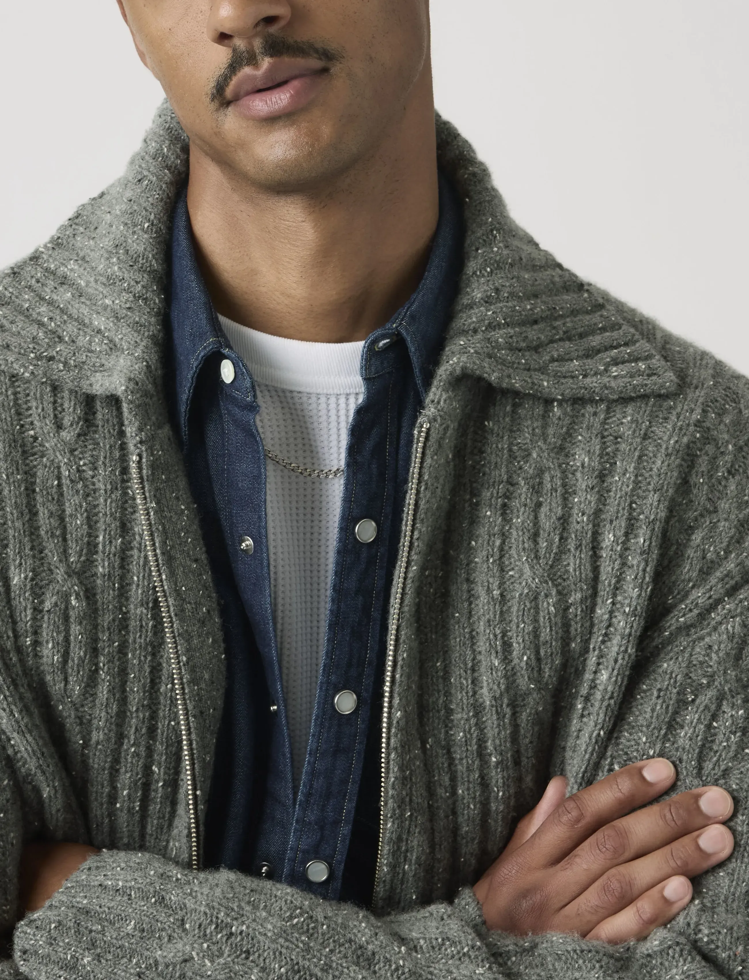 Levi's® - TELEGRAPH ZIP CARDIGAN QUARRY - pullover mit durchgehendem reißverschluss - neutrals - 4