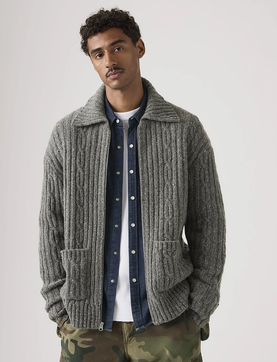 Levi's® - TELEGRAPH ZIP CARDIGAN QUARRY - pullover mit durchgehendem reißverschluss - neutrals - 5
