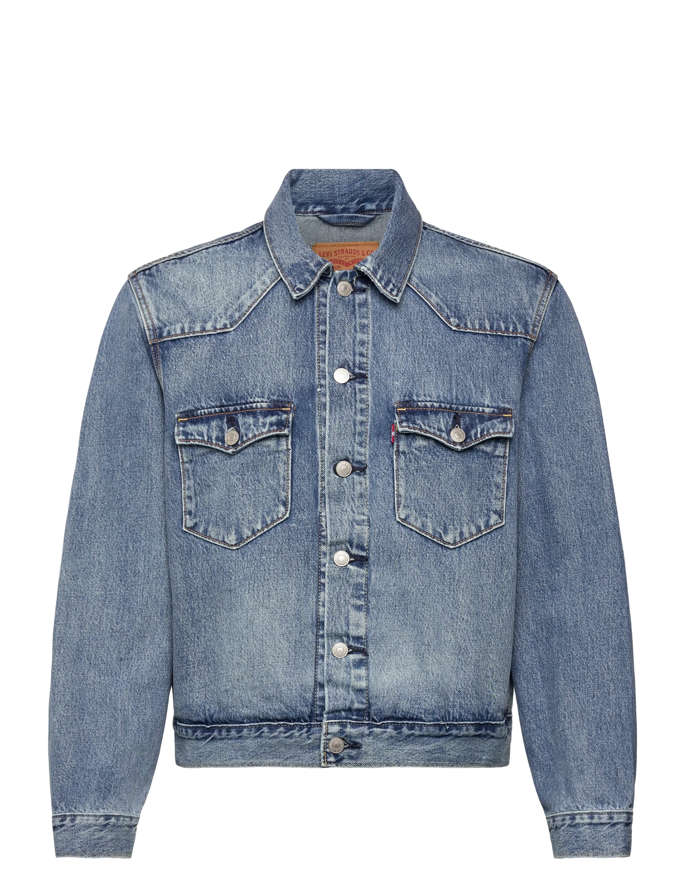 Levi's® WESTERN TRUCKER T3 THATS A MYT - Levi's® - MED INDIGO - WORN IN / blue