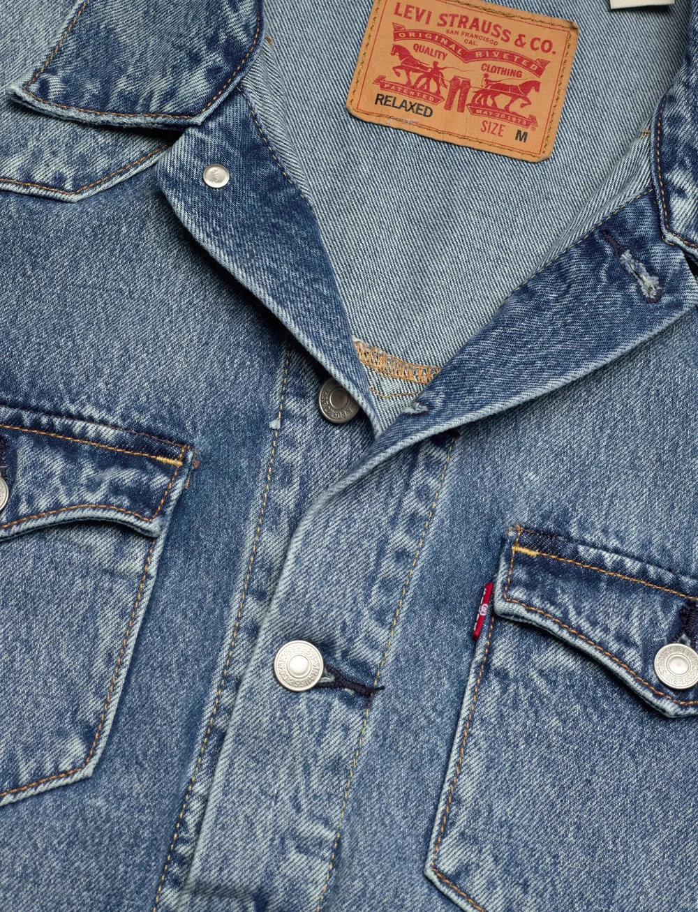 Levi's® - WESTERN TRUCKER T3 THATS A MYT - ungefütterte denimjacken - med indigo - worn in - 4