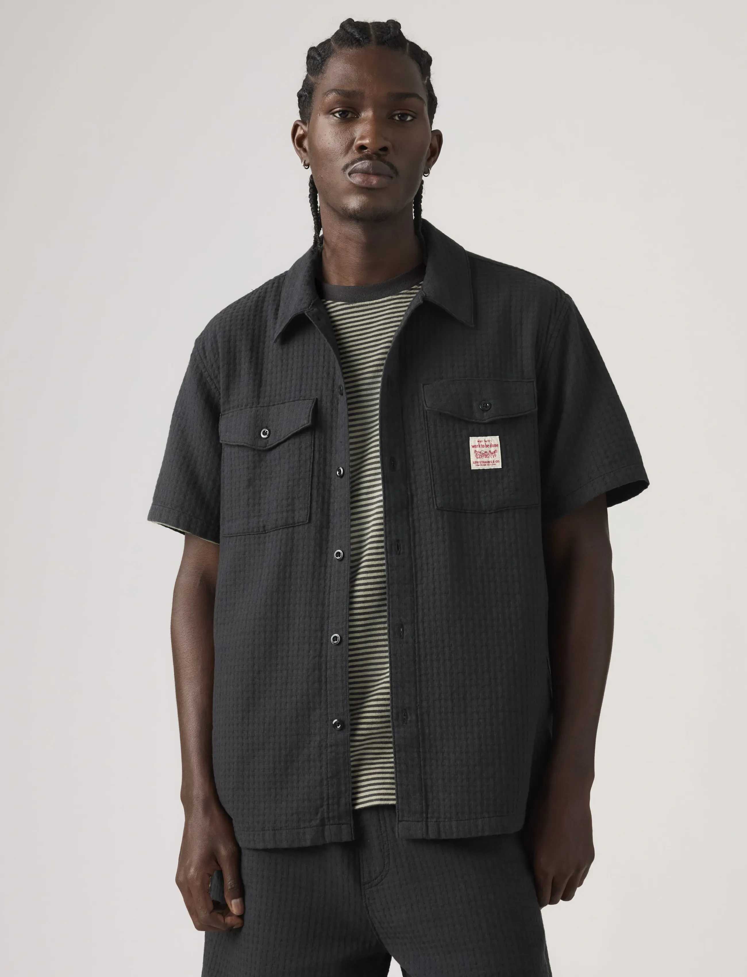 Levi's® SS WORKER WW DARK PHANTOM DOBB - Särgid - BLACKS / green