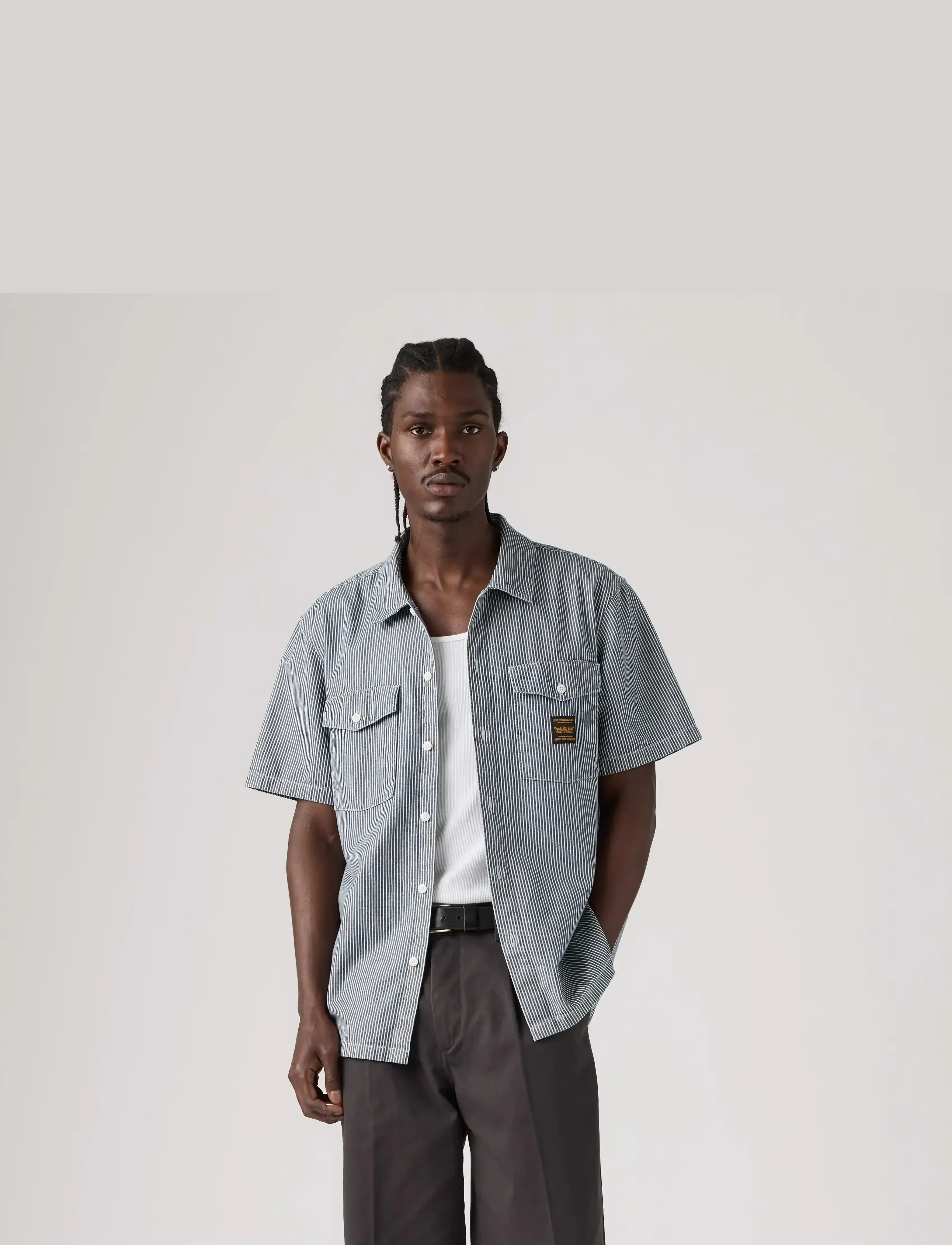 Levi's® - SS WORKER WW WASHINGTON STRIPE - flanellskjortor - dark indigo - flat finishw - 3
