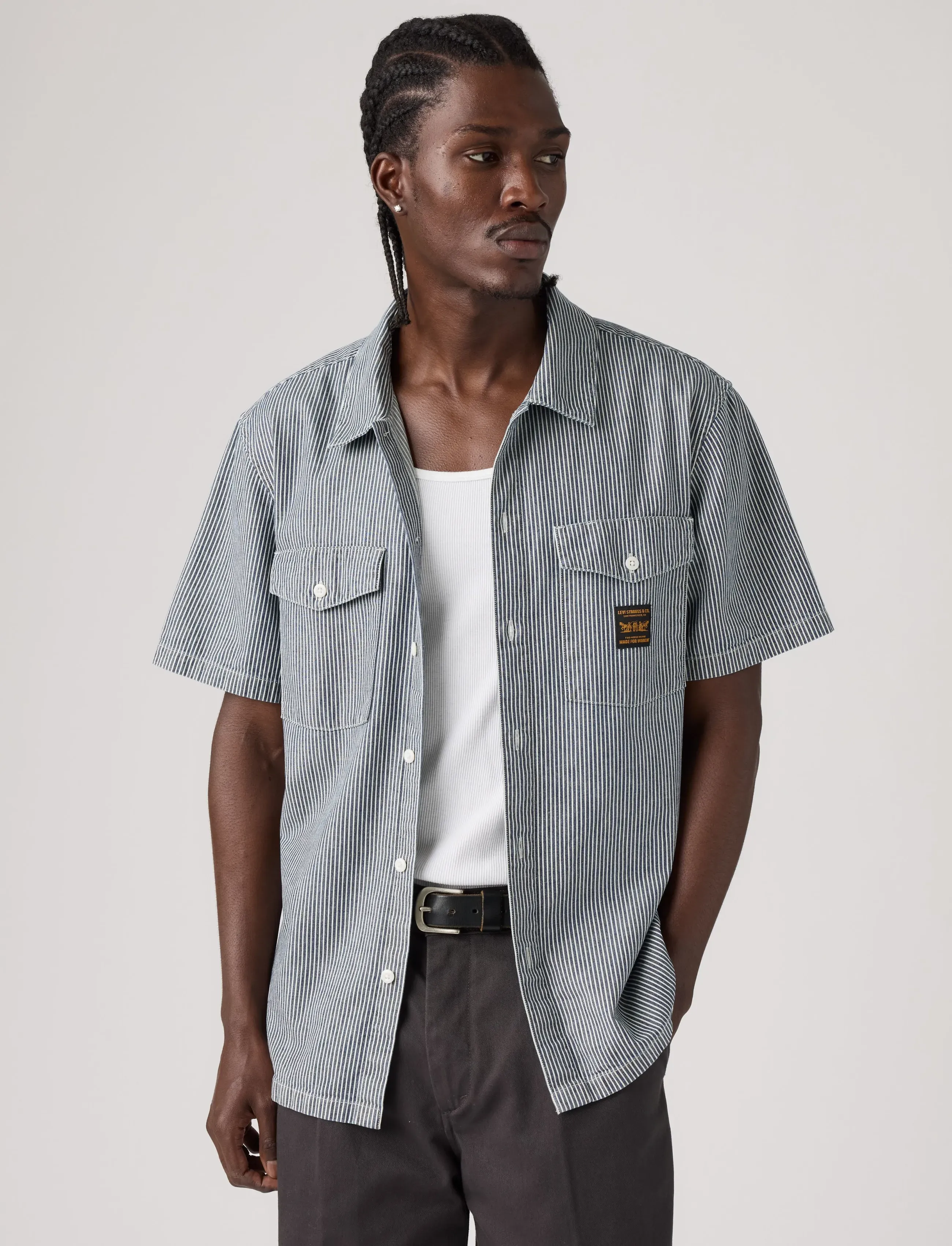 Levi's® SS WORKER WW WASHINGTON STRIPE - Streetwear - DARK INDIGO - FLAT FINISH / navy