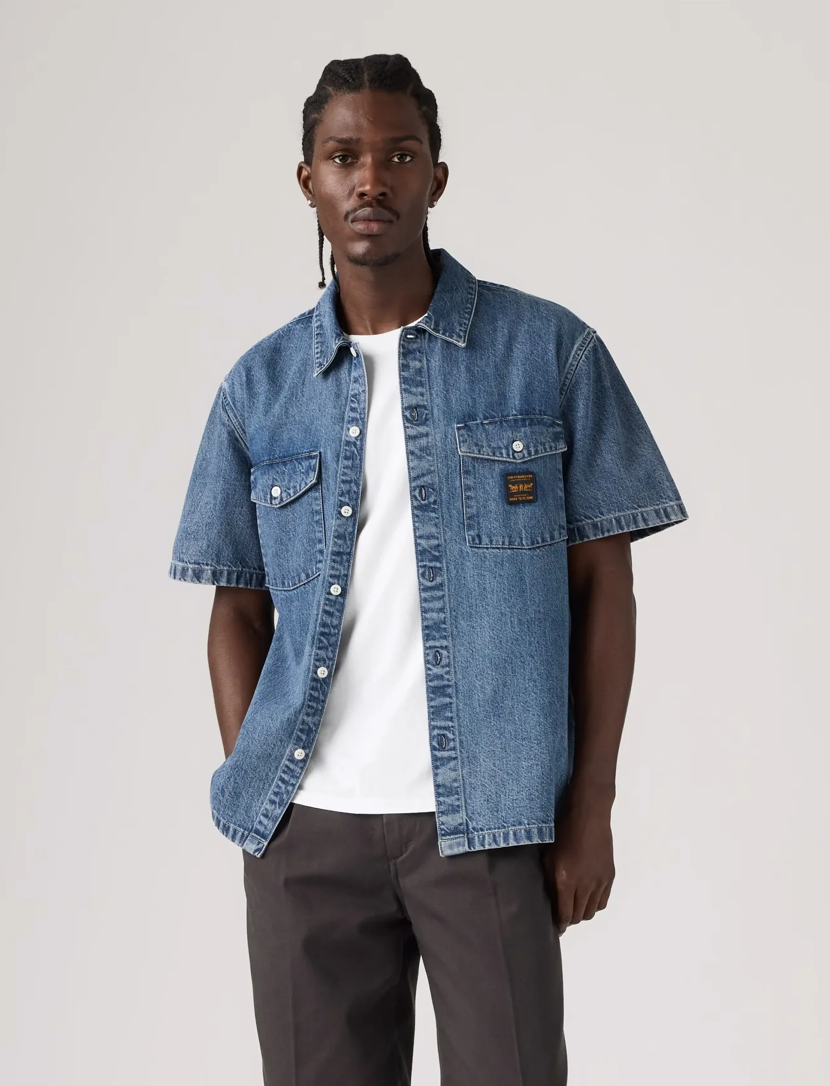 Levi's® - SS WORKER WW MINE FOR NOW - jeansskjortor - dark indigo - worn in - 2