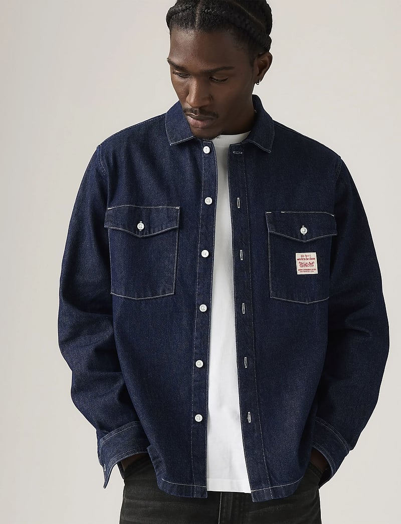 Levi's® - LS WORKER WW RINSE WORK REPEAT - jeansskjortor - dark indigo - flat finish - 0