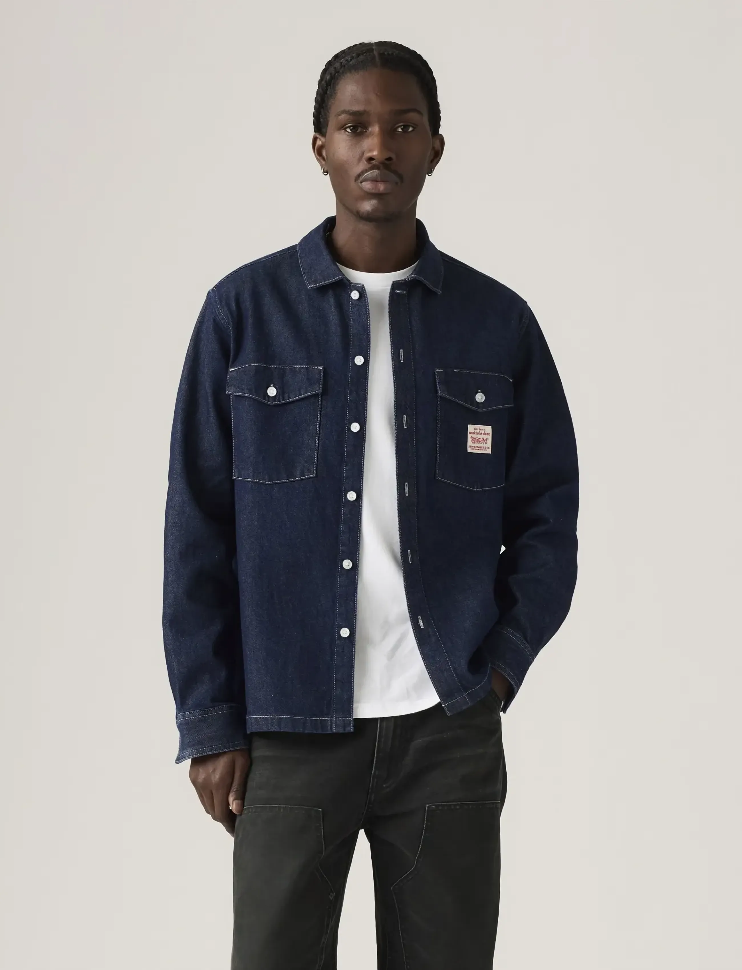 Levi's® - LS WORKER WW RINSE WORK REPEAT - denim shirts - dark indigo - flat finish - 5