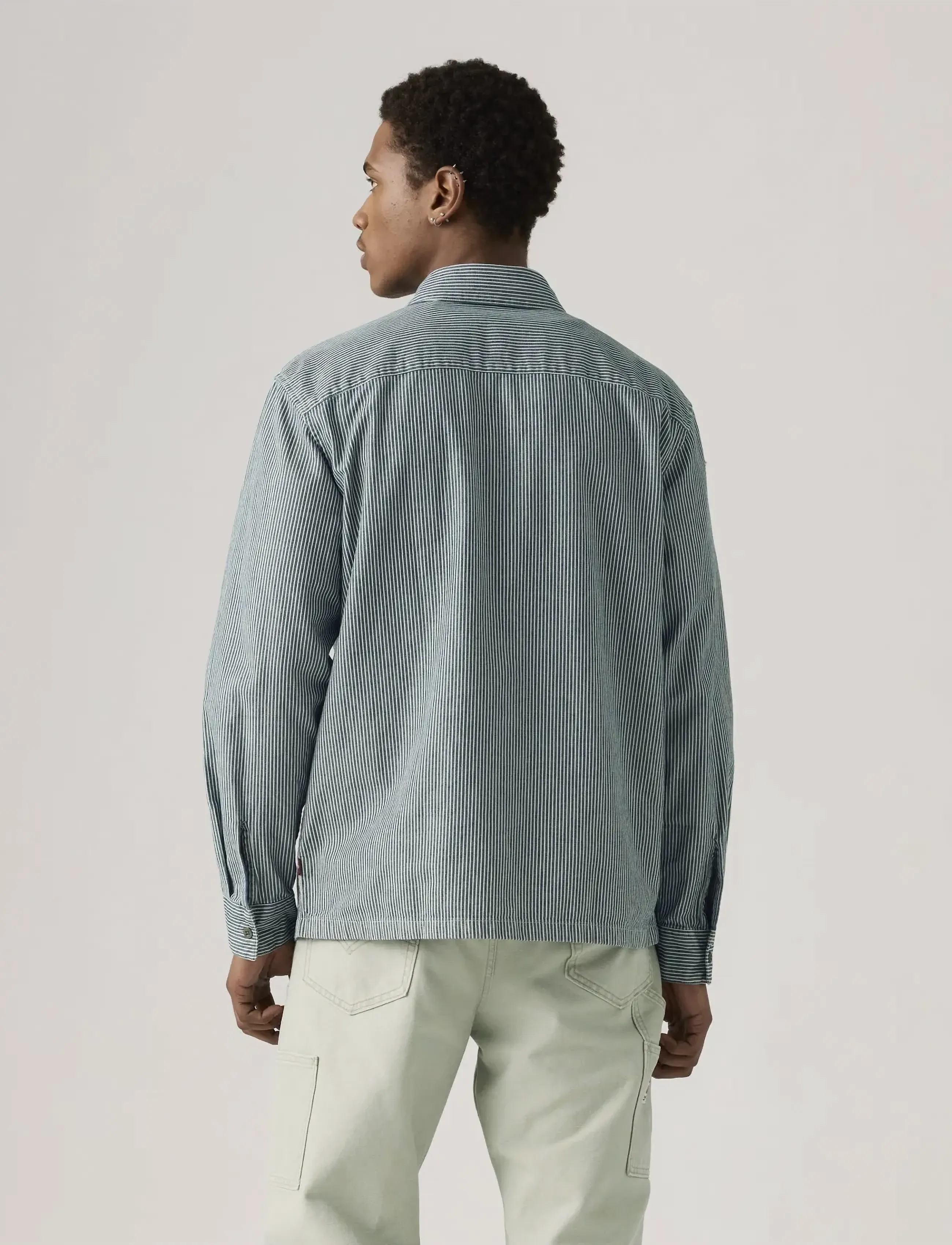 Levi's® - LS WORKER WW WASHINGTON STRIPE - prezenty urodzinowe - dark indigo - flat finish - 3