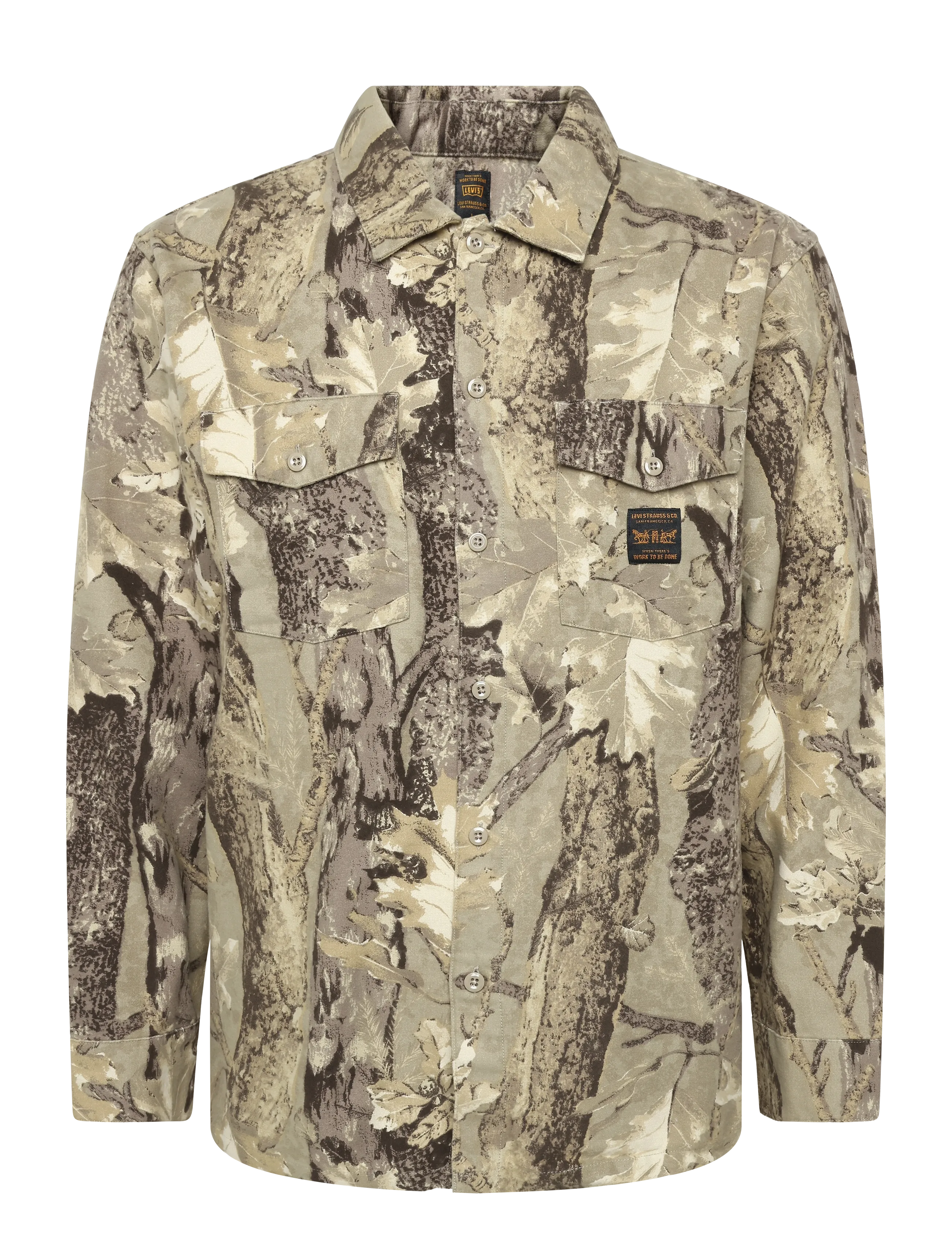 Levi's® - LS WORKER WW TEX FOREST CAMO G - pattern shirts - neutralss - 1