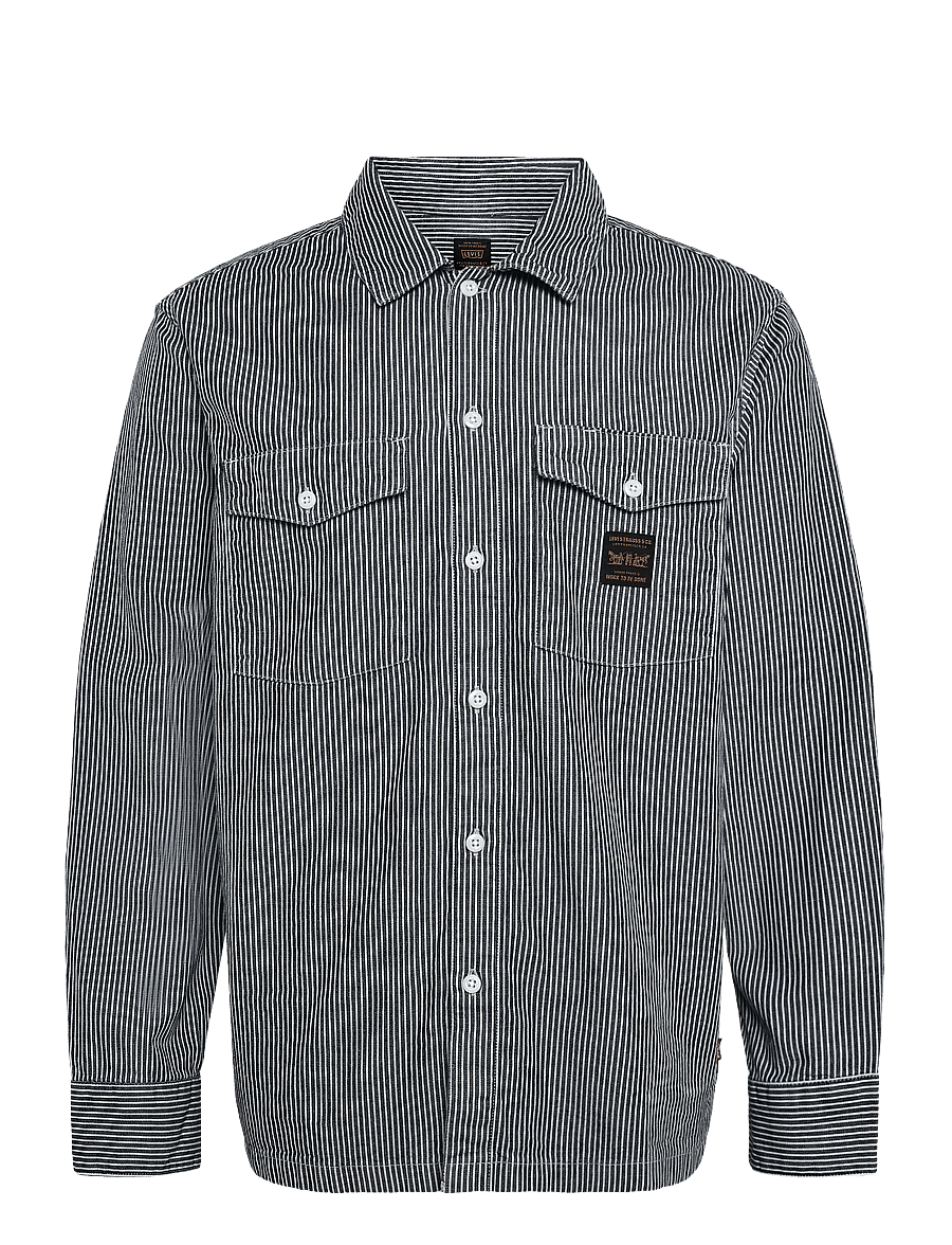 Levi's® - LS WORKER WW WASHINGTON STRIPE - triibulised särgid - dark indigo - flat finish - 0