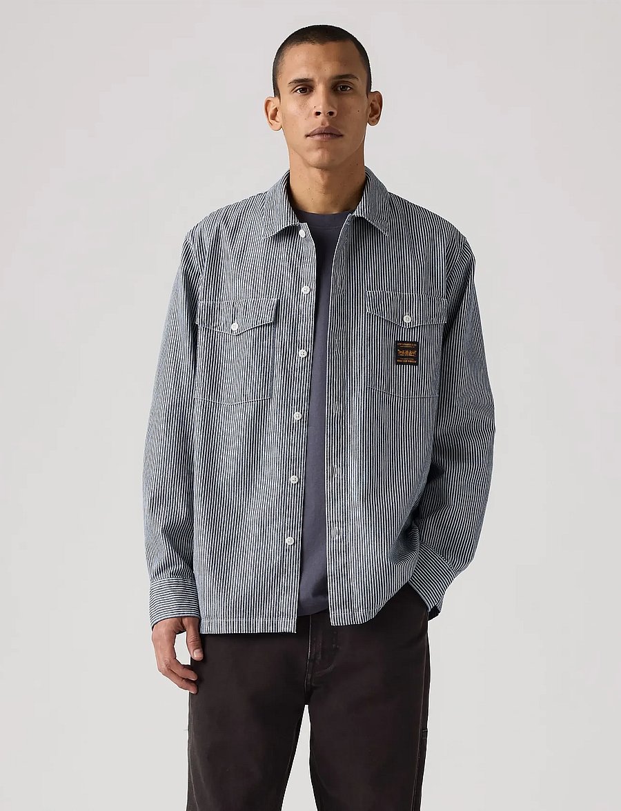 Levi's® - LS WORKER WW WASHINGTON STRIPE - gestreifte hemden - dark indigo - flat finish - 3