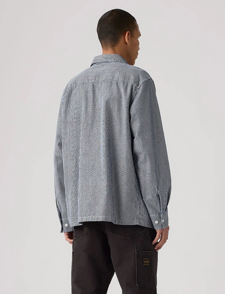 Levi's® - LS WORKER WW WASHINGTON STRIPE - gestreifte hemden - dark indigo - flat finish - 4