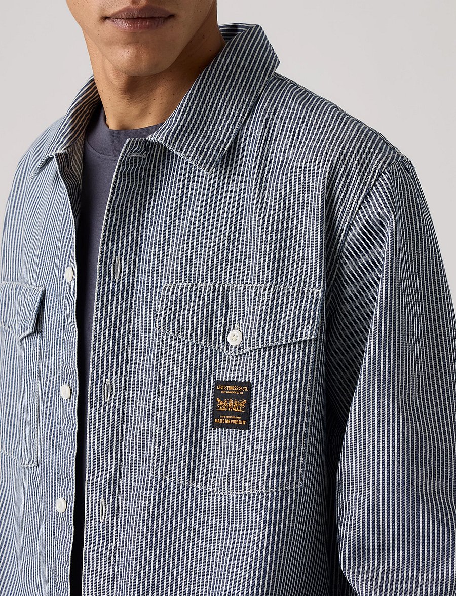 Levi's® - LS WORKER WW WASHINGTON STRIPE - gestreifte hemden - dark indigo - flat finish - 5
