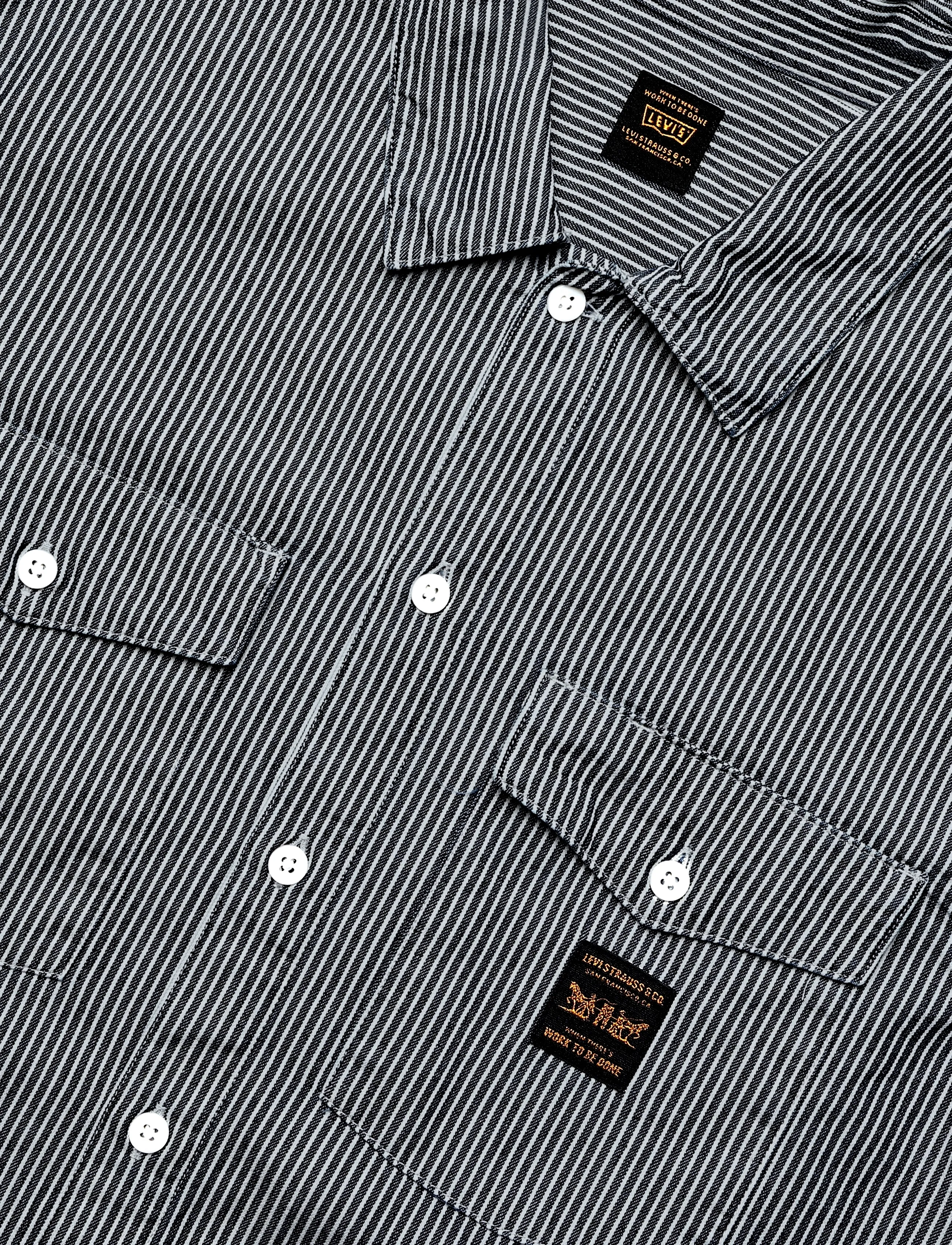 Levi's® - LS WORKER WW WASHINGTON STRIPE - triibulised särgid - dark indigo - flat finish - 2