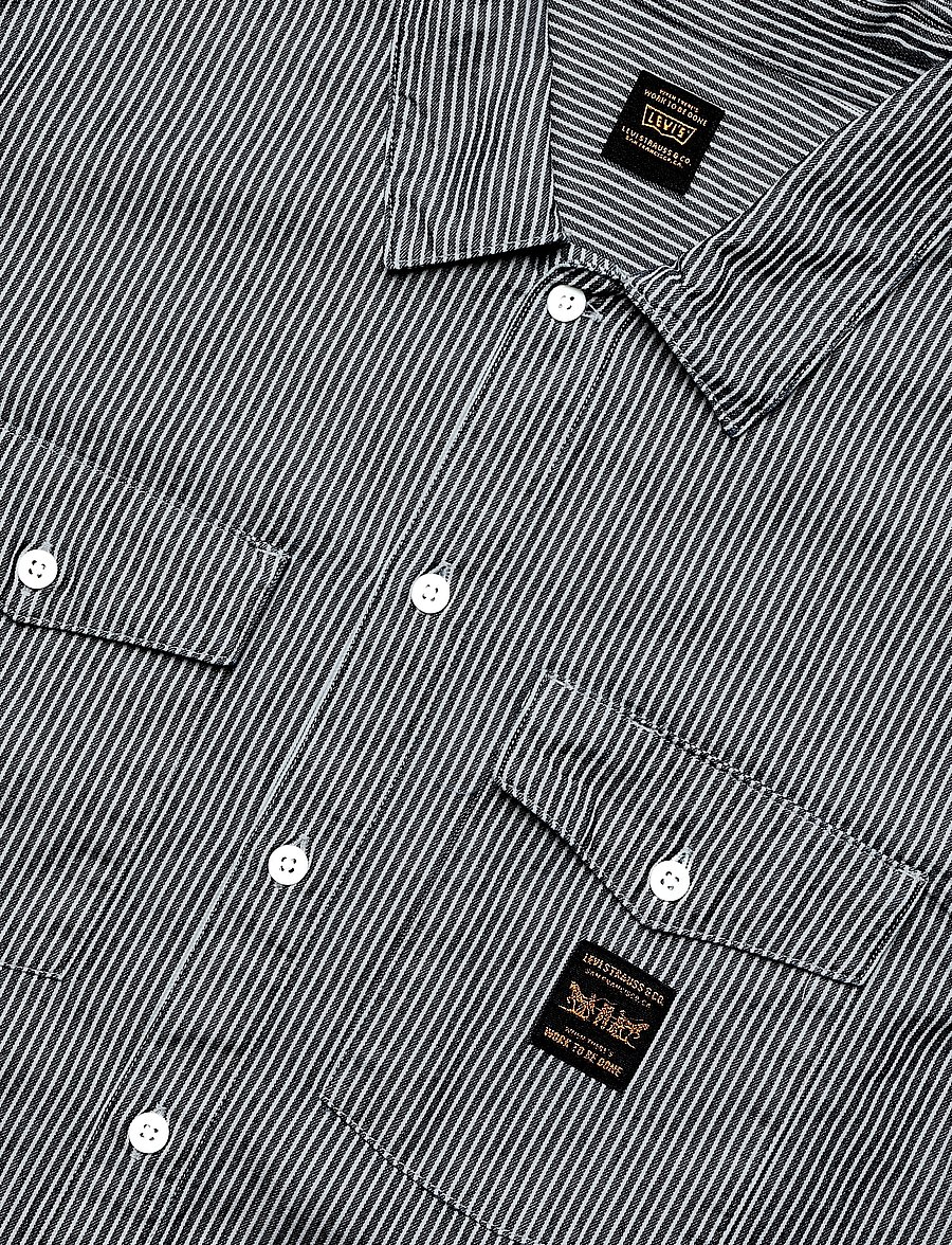 Levi's® - LS WORKER WW WASHINGTON STRIPE - triibulised särgid - dark indigo - flat finish - 2
