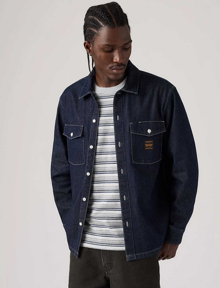 Levi's® - LS WORKER WW RINSE WORK REPEAT - jeanshemden - dark indigo - flat finish - 0