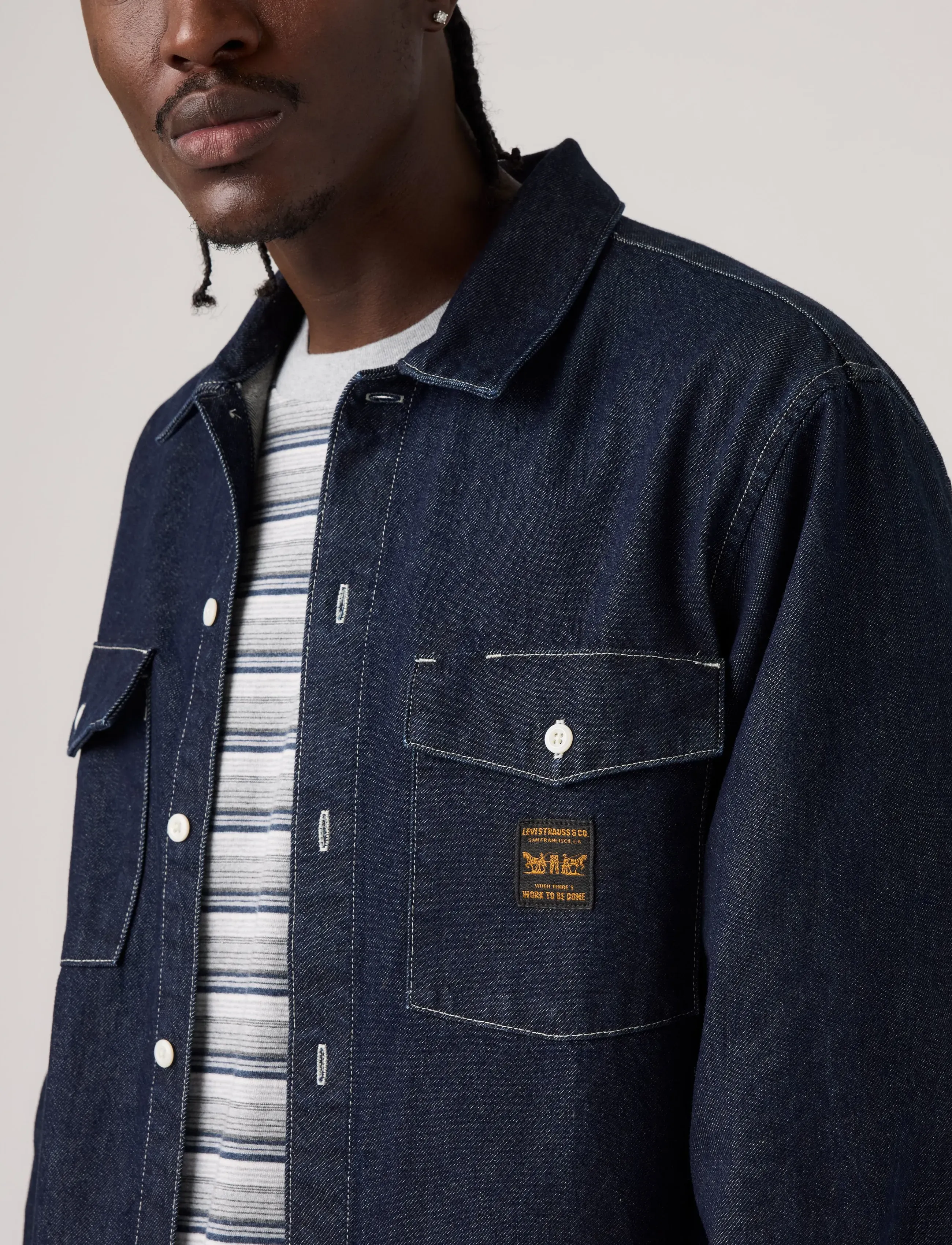 Levi's® - LS WORKER WW RINSE WORK REPEAT - jeanshemden - dark indigo - flat finish - 5