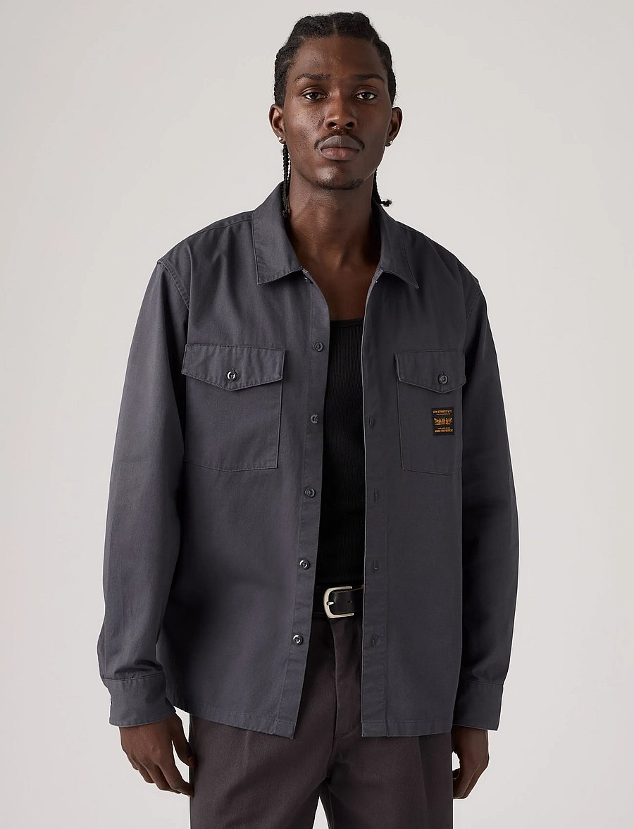 Levi's® - LS WORKER WW PERISCOPE TWILL - jeansskjortor - greys - 0