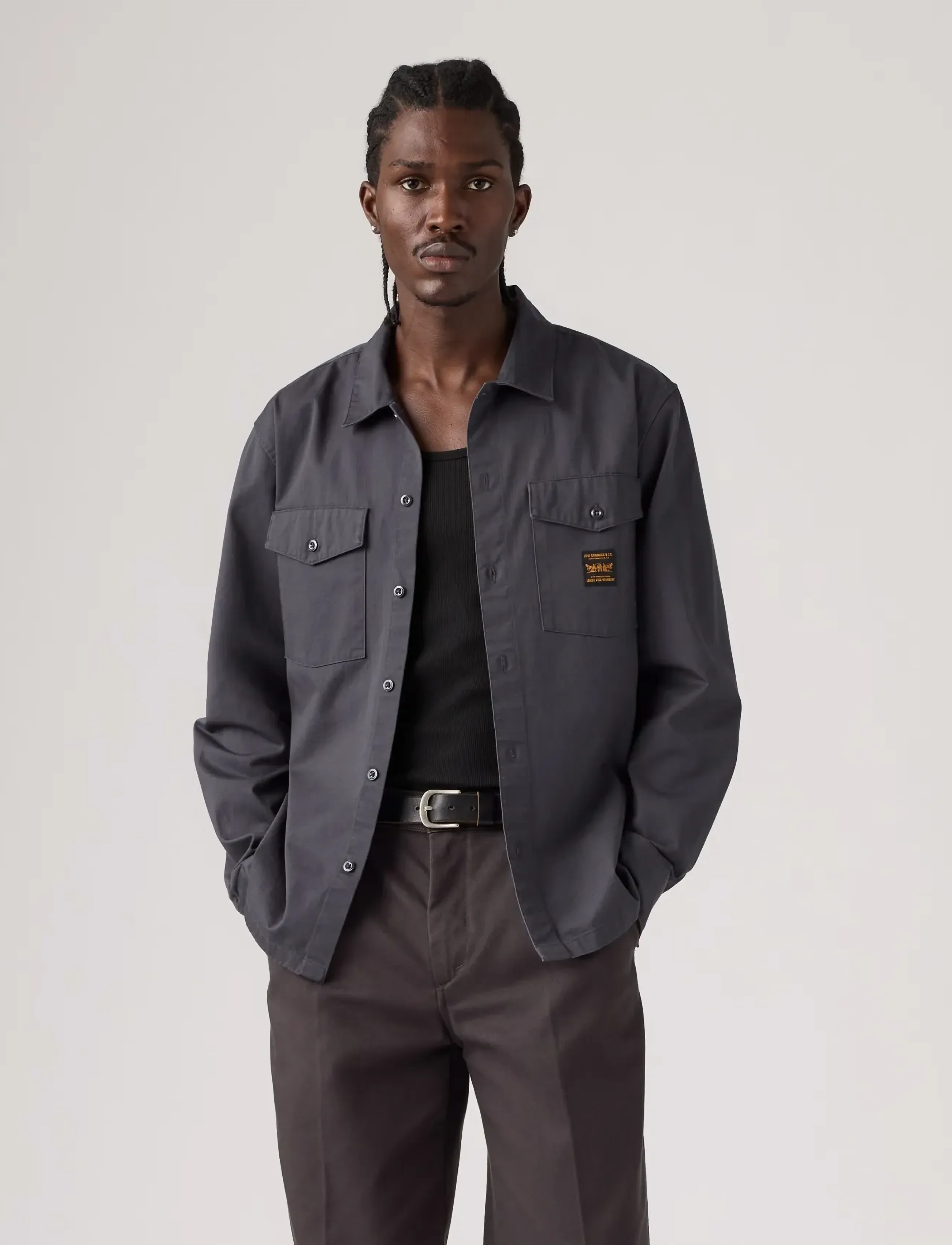 Levi's® - LS WORKER WW PERISCOPE TWILL - jeansskjortor - greys - 3