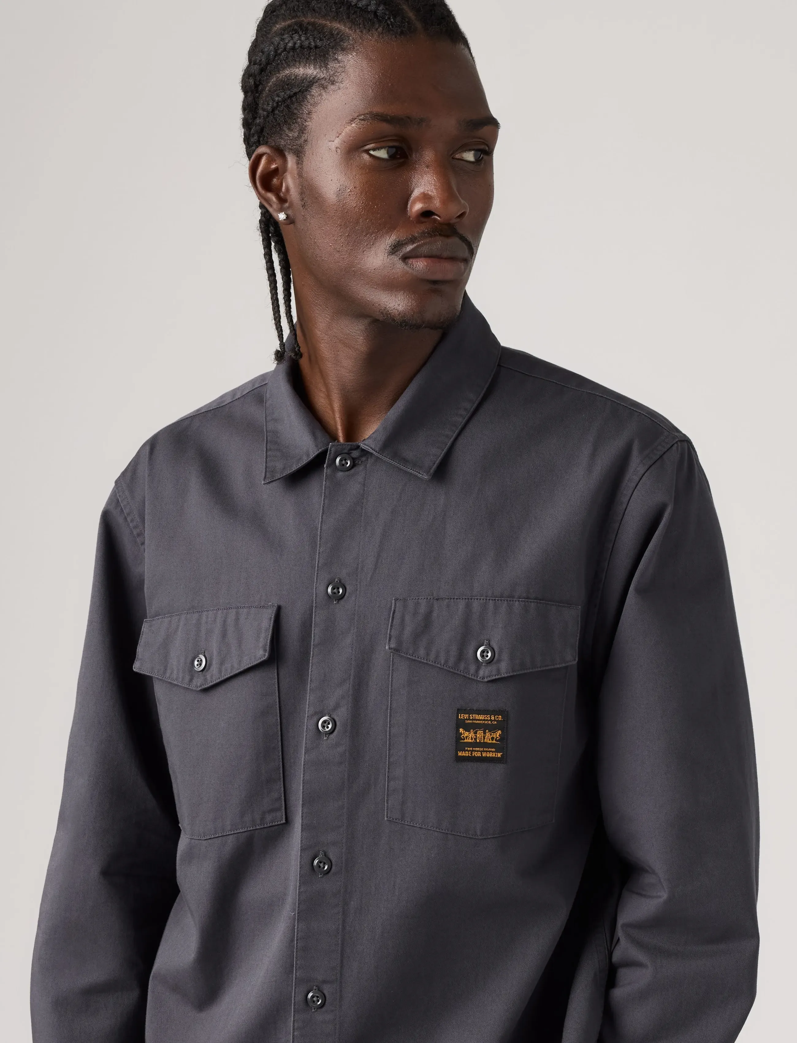 Levi's® - LS WORKER WW PERISCOPE TWILL - jeansskjortor - greys - 5