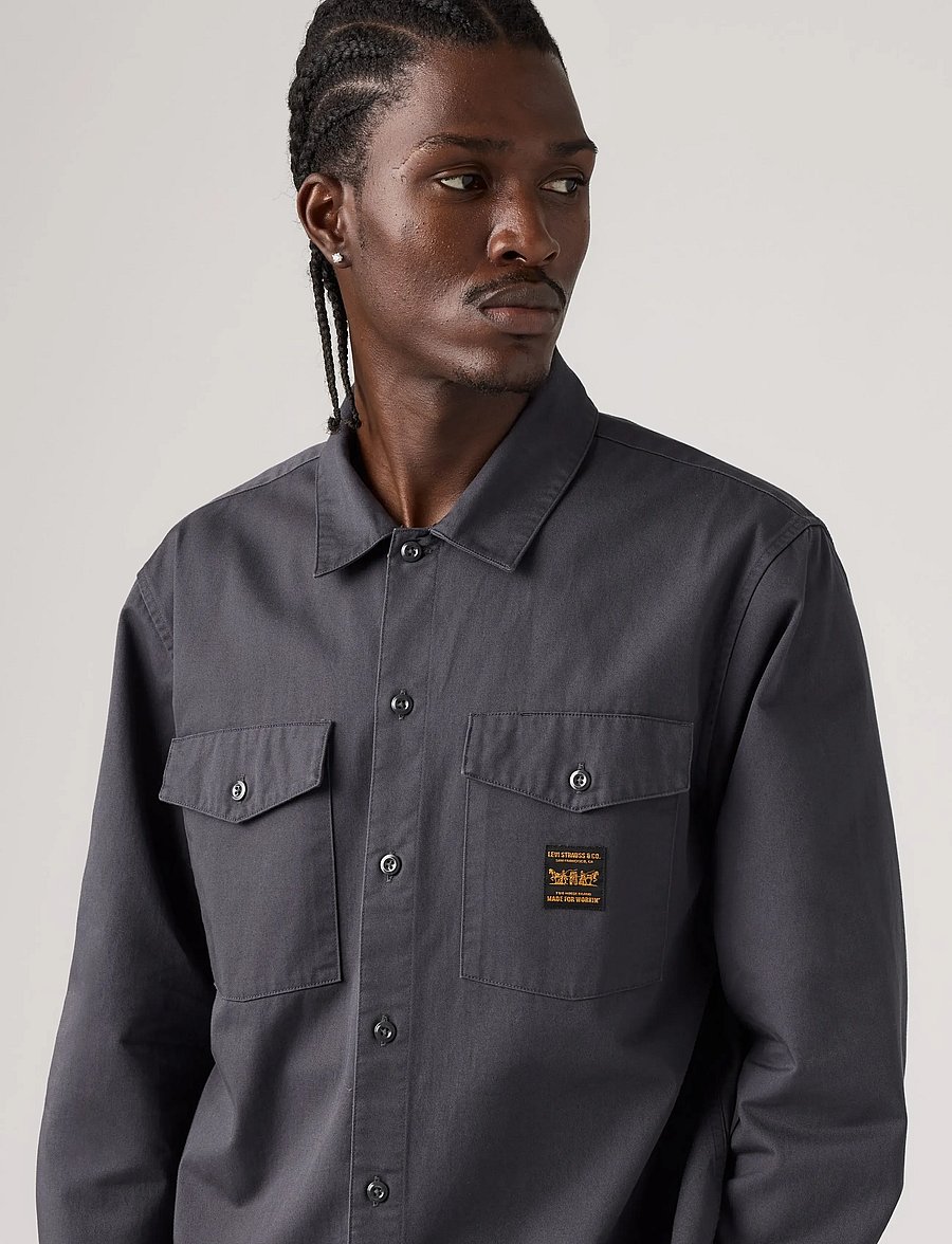 Levi's® - LS WORKER WW PERISCOPE TWILL - jeansskjortor - greys - 5