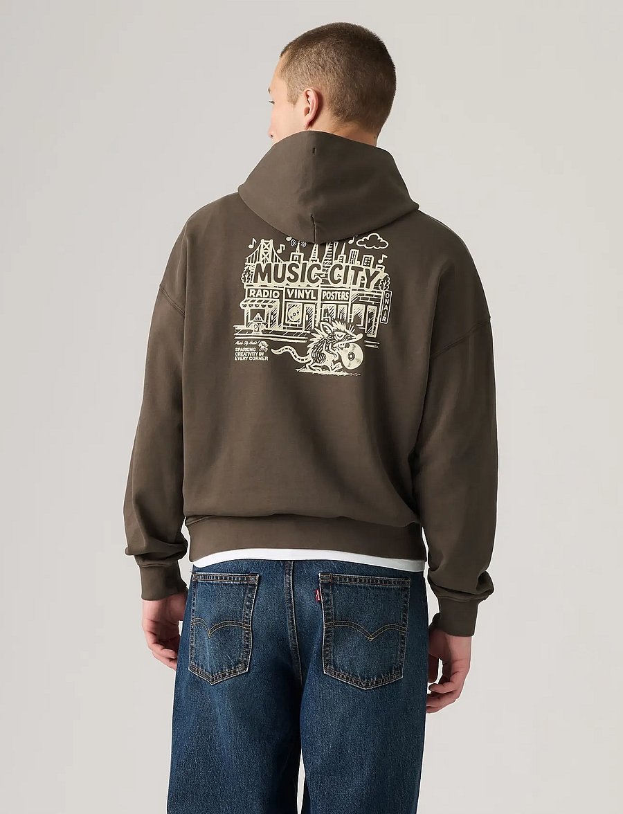Levi's® - TWO HORSE BOXY HOODIE MUSIC CI - kapuzenpullover - brownsq - 4