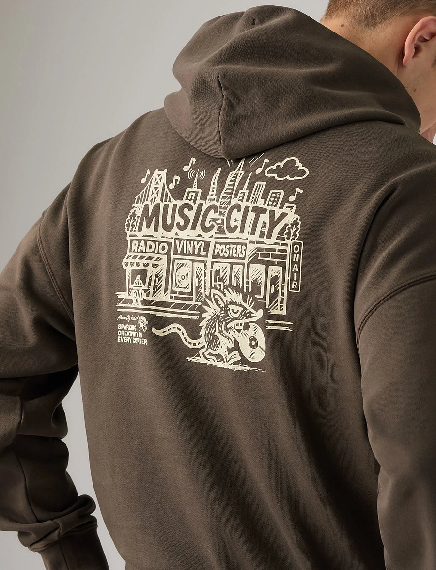 Levi's® - TWO HORSE BOXY HOODIE MUSIC CI - kapuzenpullover - brownsq - 5