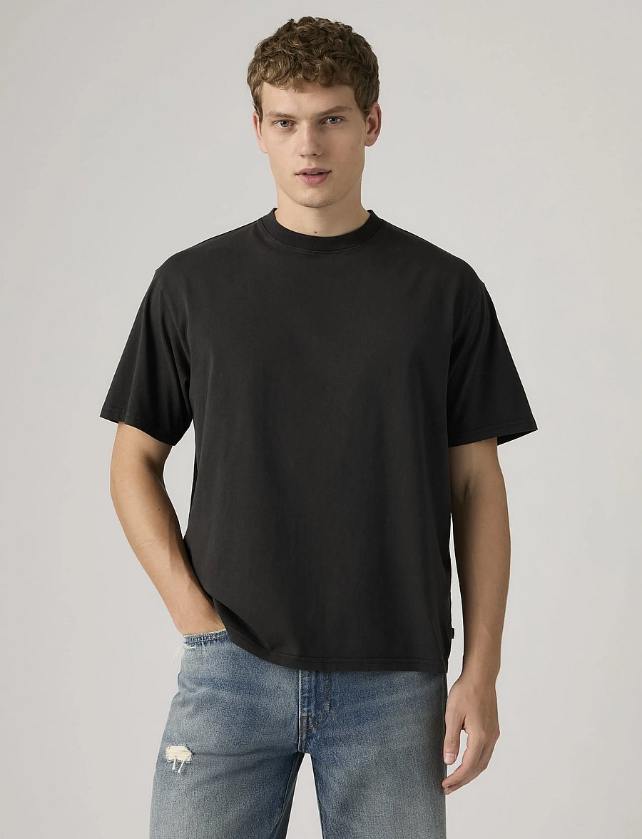 Levi's® - BOXY SS TEE GARMENT DYE JET BL - short-sleeved t-shirts - blacks - 0
