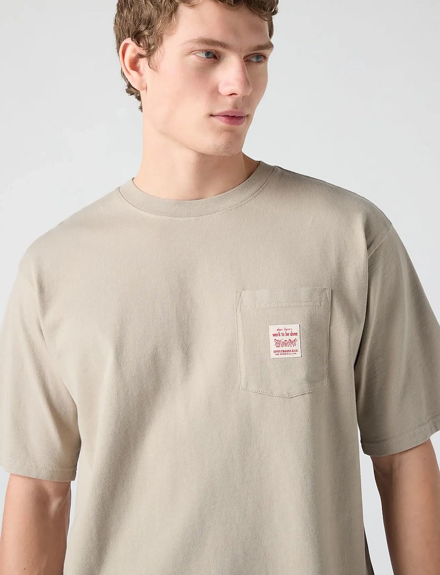 Levi's® - LSE_SS WORKWEAR TEE VINTAGE KH - lühikeste varrukatega t-särgid - tans - 4