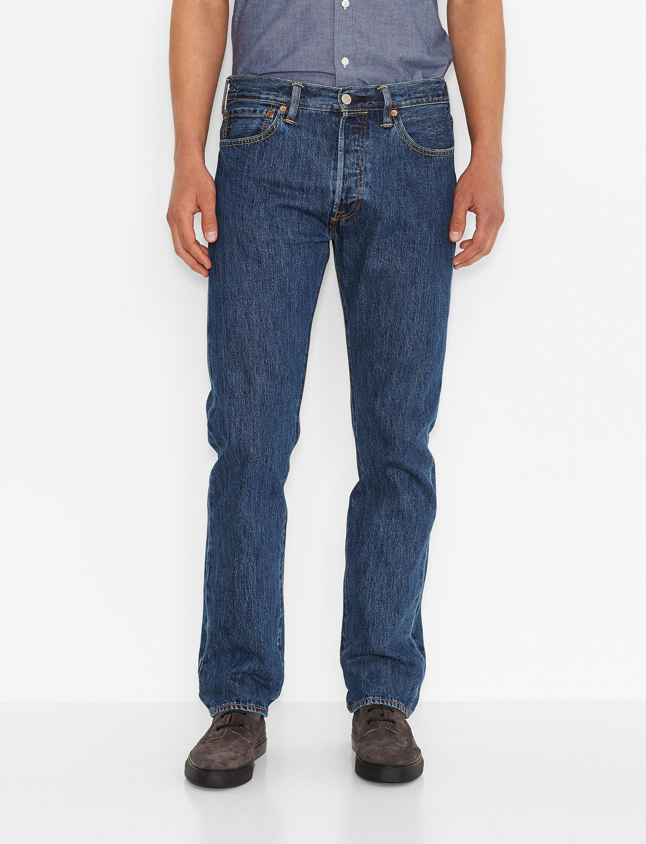 LEVI´S Men - 501 LEVISORIGINAL STONEWASH 80 - regular jeans - med indigo - flat finish - 0