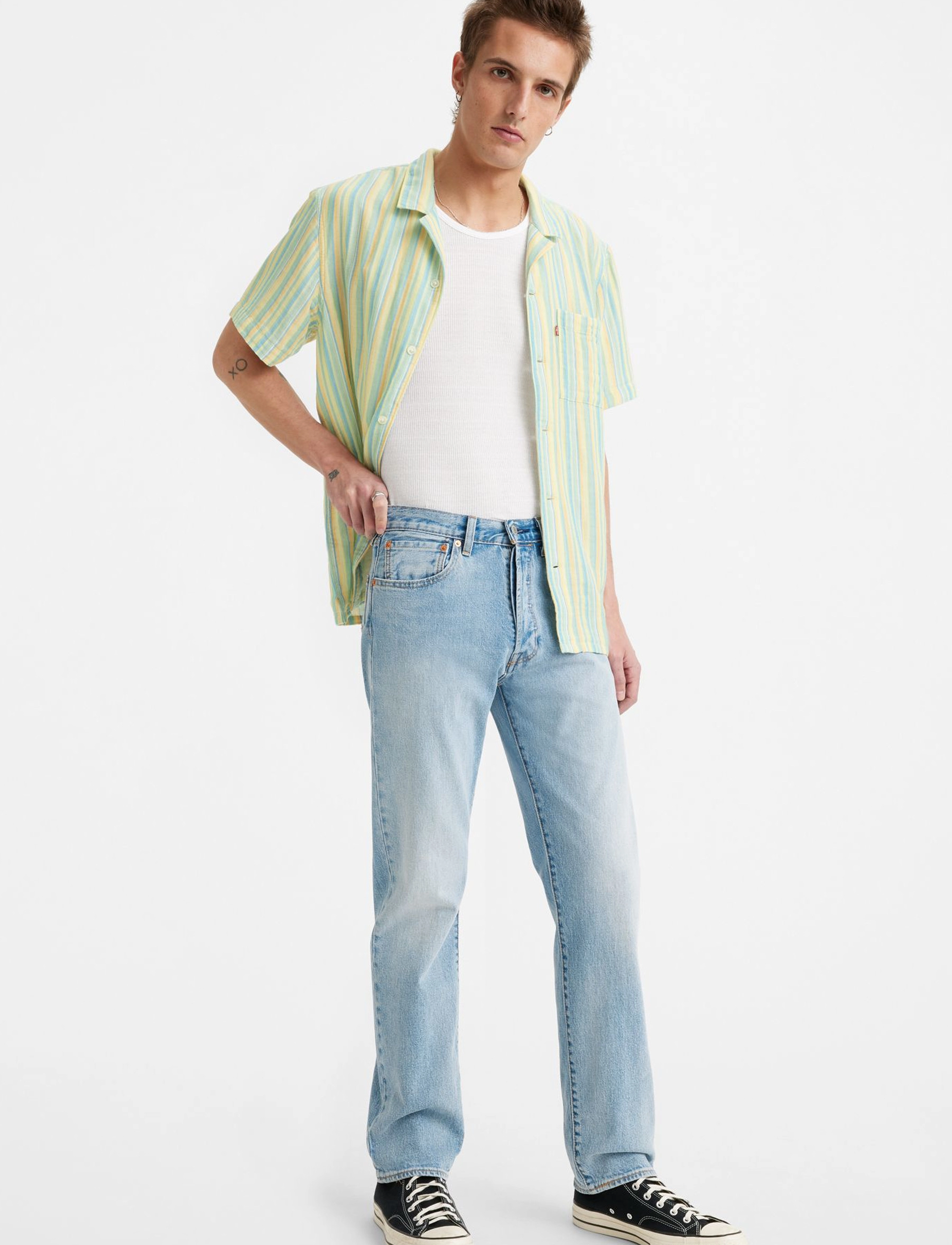 Levi's® 501 LEVISORIGINAL STRETCH IT O - Streetwear - LIGHT INDIGO - WORN IN / blue