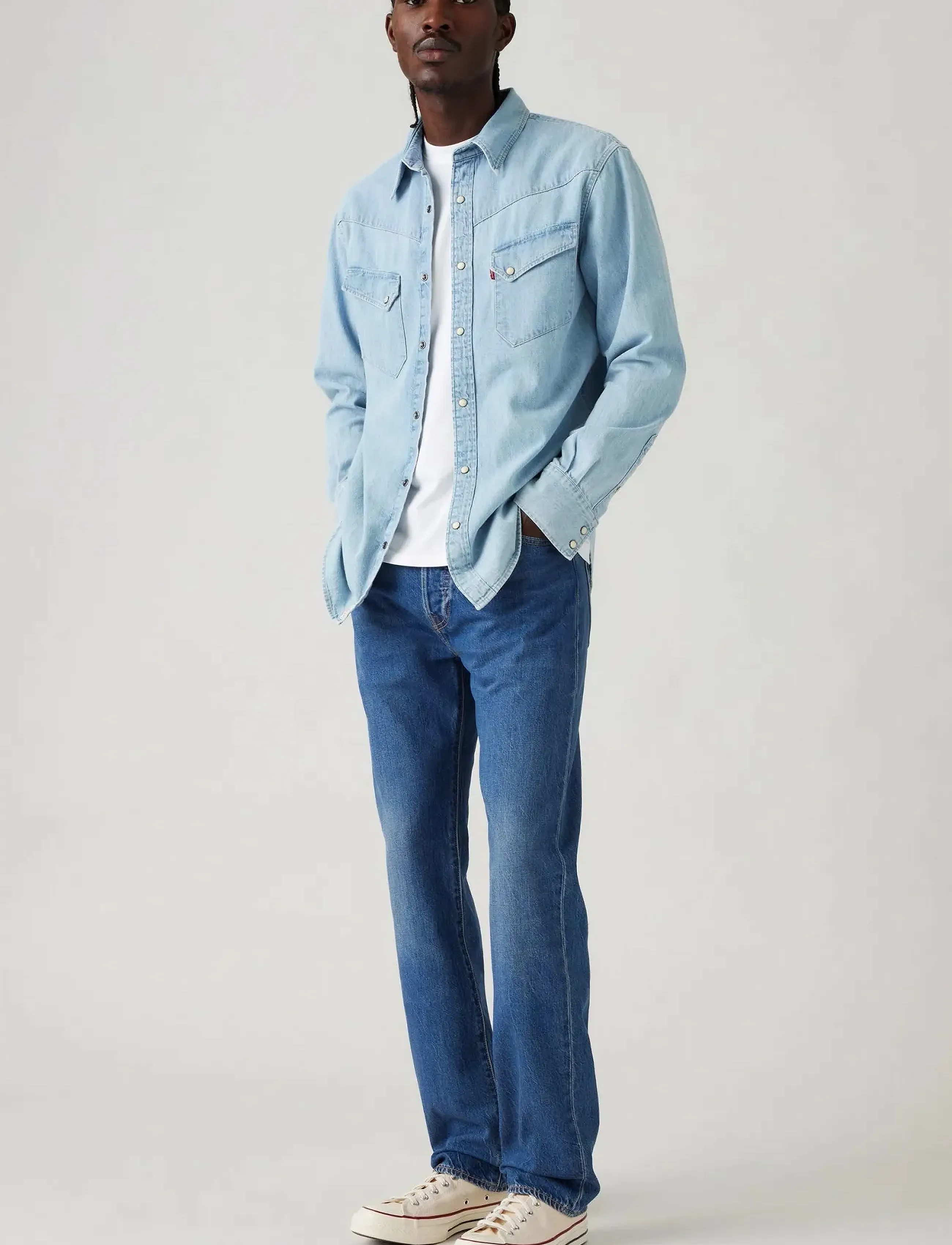 Levi's 501 Levisoriginal Window Pane, 32 x 34, Blue, Jeans > Almindelige, Herre