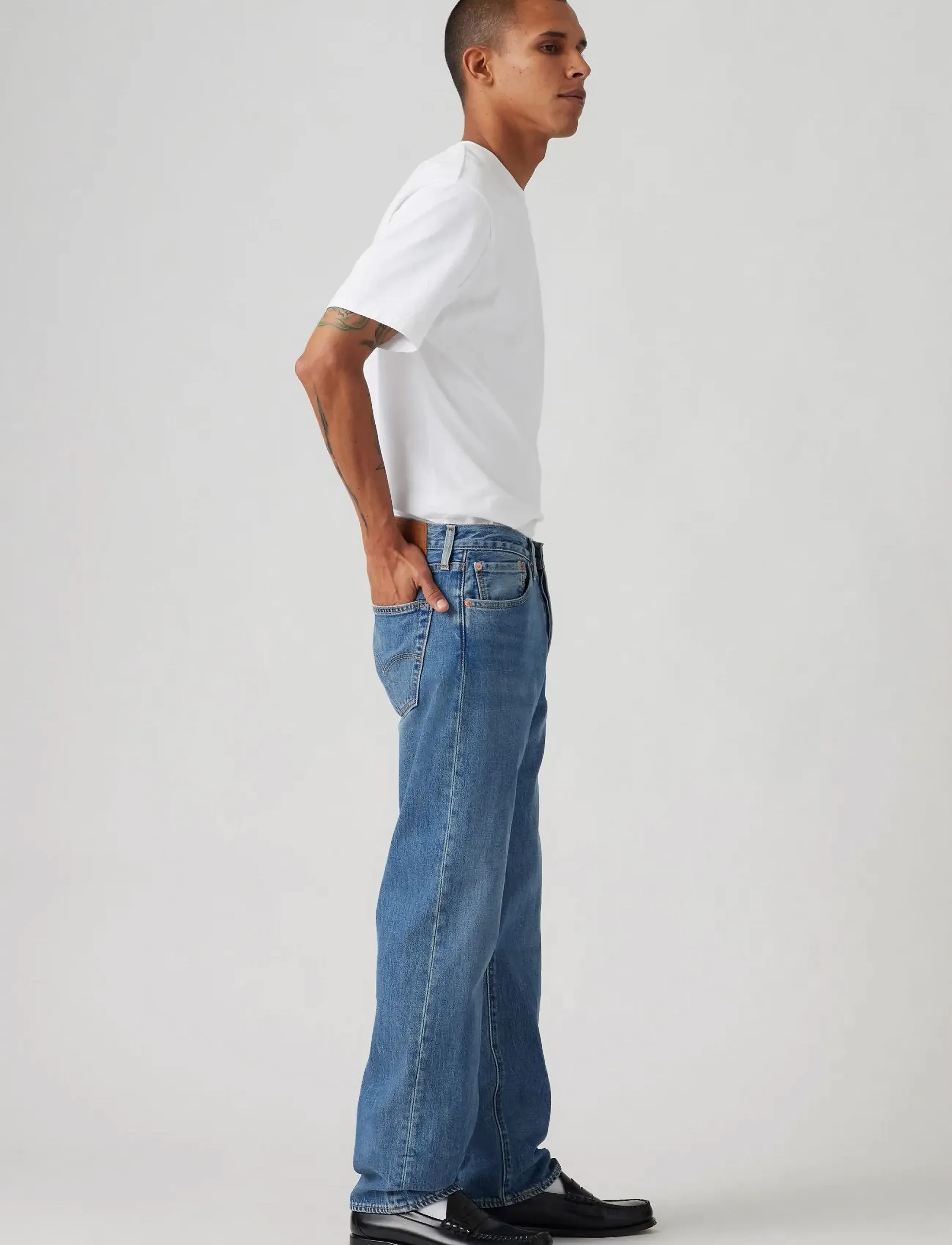 Levi's® - 501 LEVISORIGINAL NEVER SETTLE - med indigo - worn in - 3