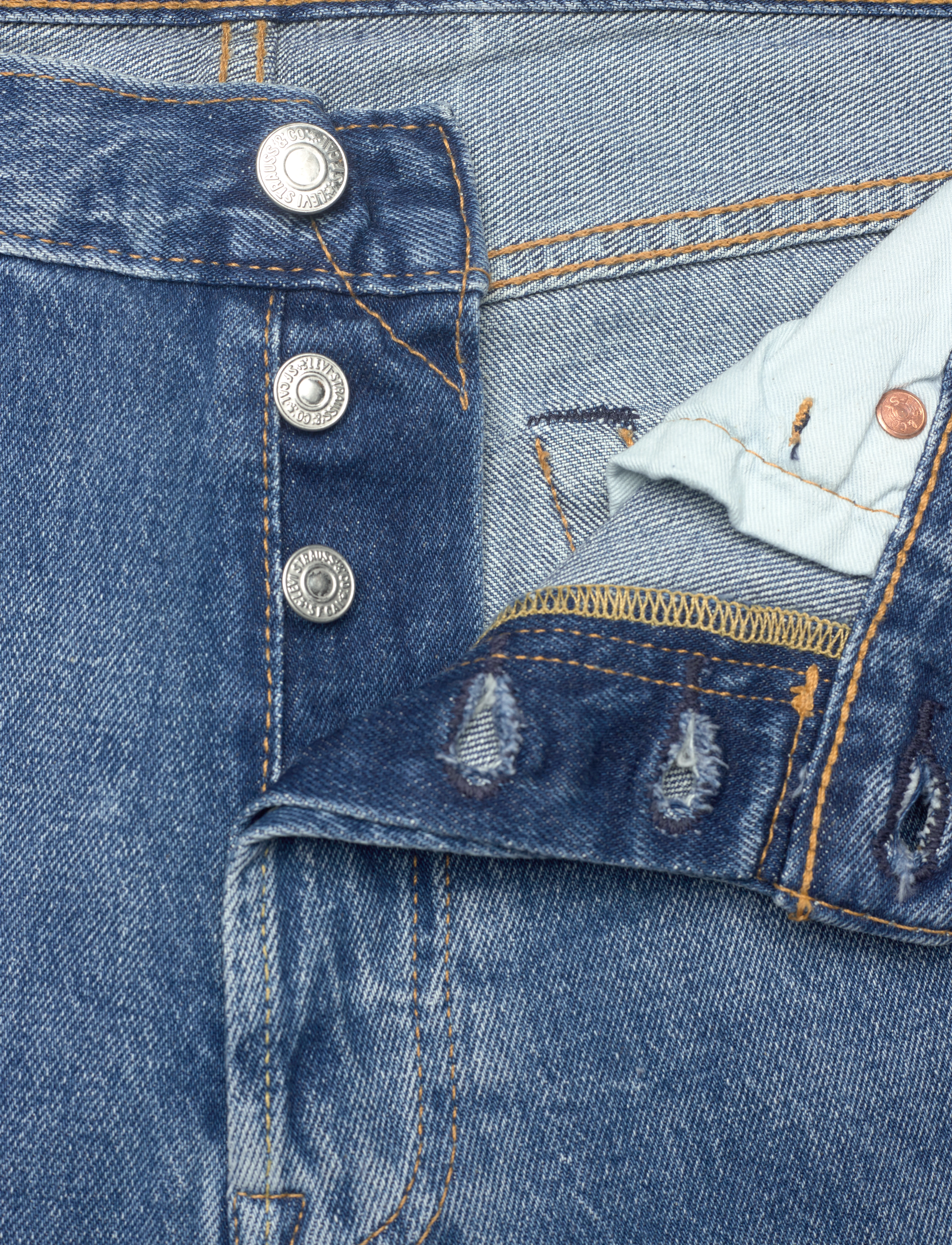 Levi's® - 501 LEVISORIGINAL NEVER SETTLE - med indigo - worn in - 5